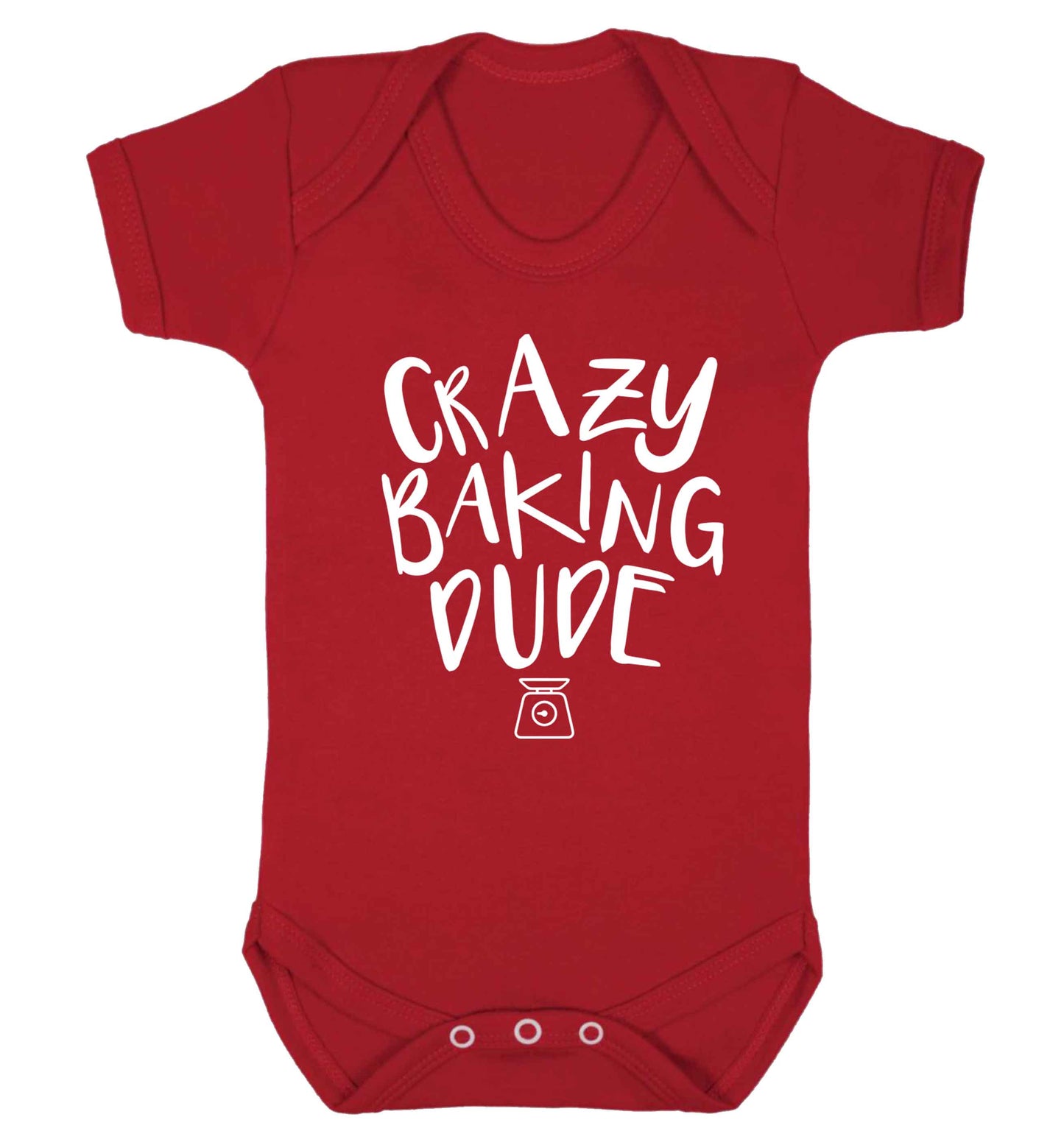 Crazy baking dude Baby Vest red 18-24 months