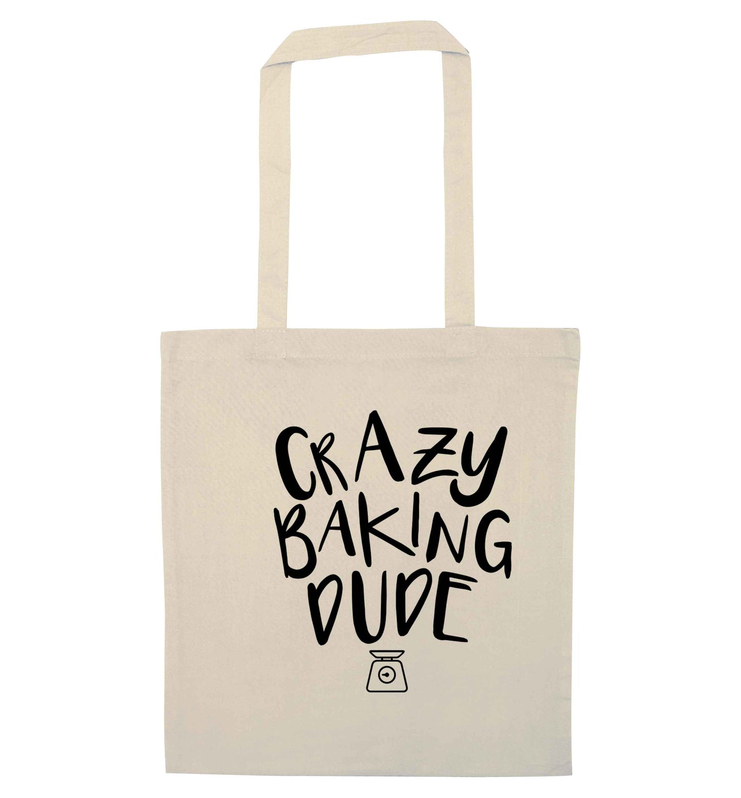Crazy baking dude natural tote bag