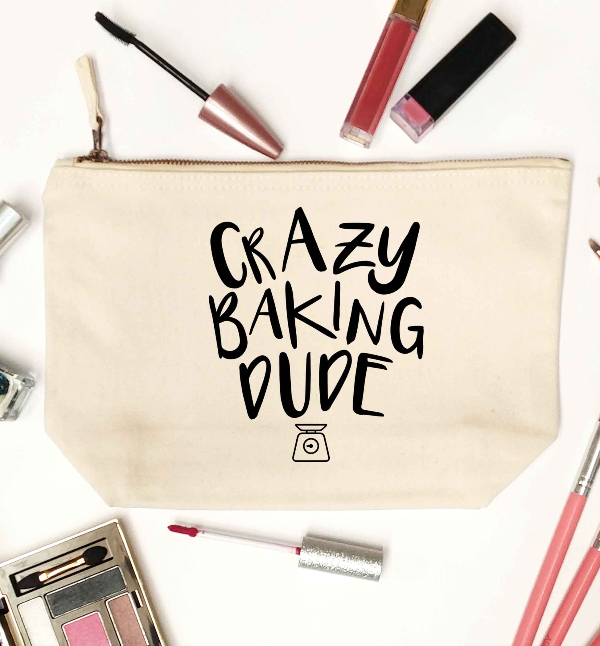 Crazy baking dude natural makeup bag