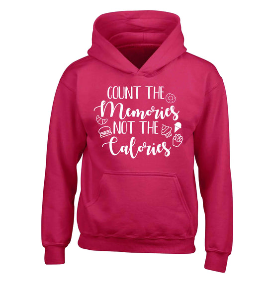 Count the memories not the calories children's pink hoodie 12-13 Years