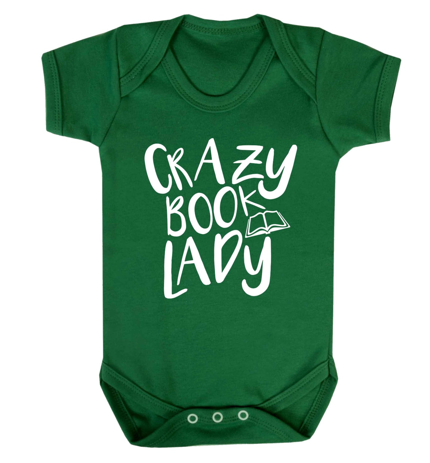 Crazy book lady Baby Vest green 18-24 months