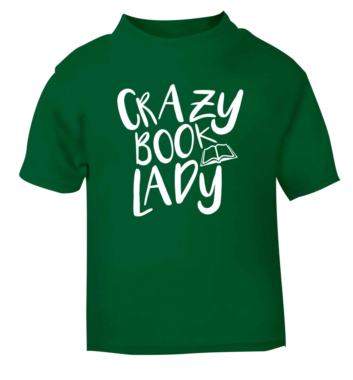 Crazy book lady green Baby Toddler Tshirt 2 Years