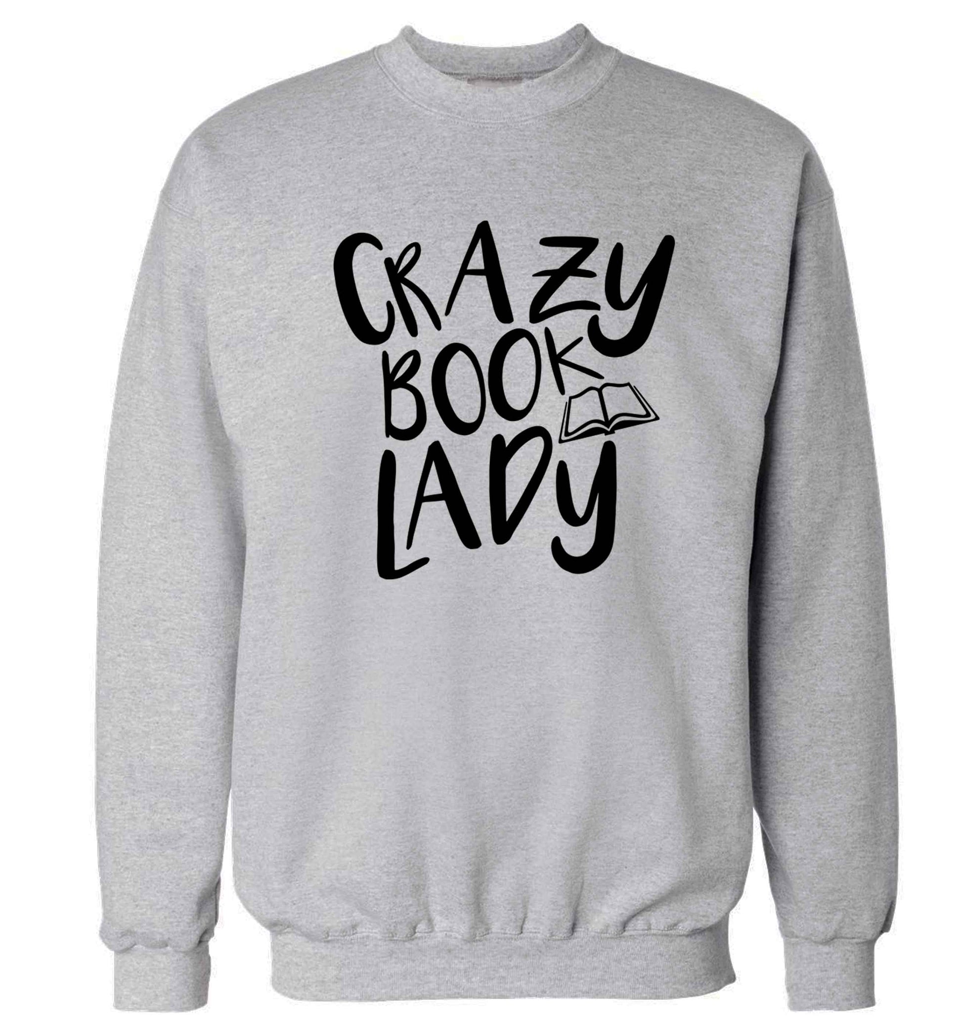 Crazy book lady Adult's unisex grey Sweater 2XL