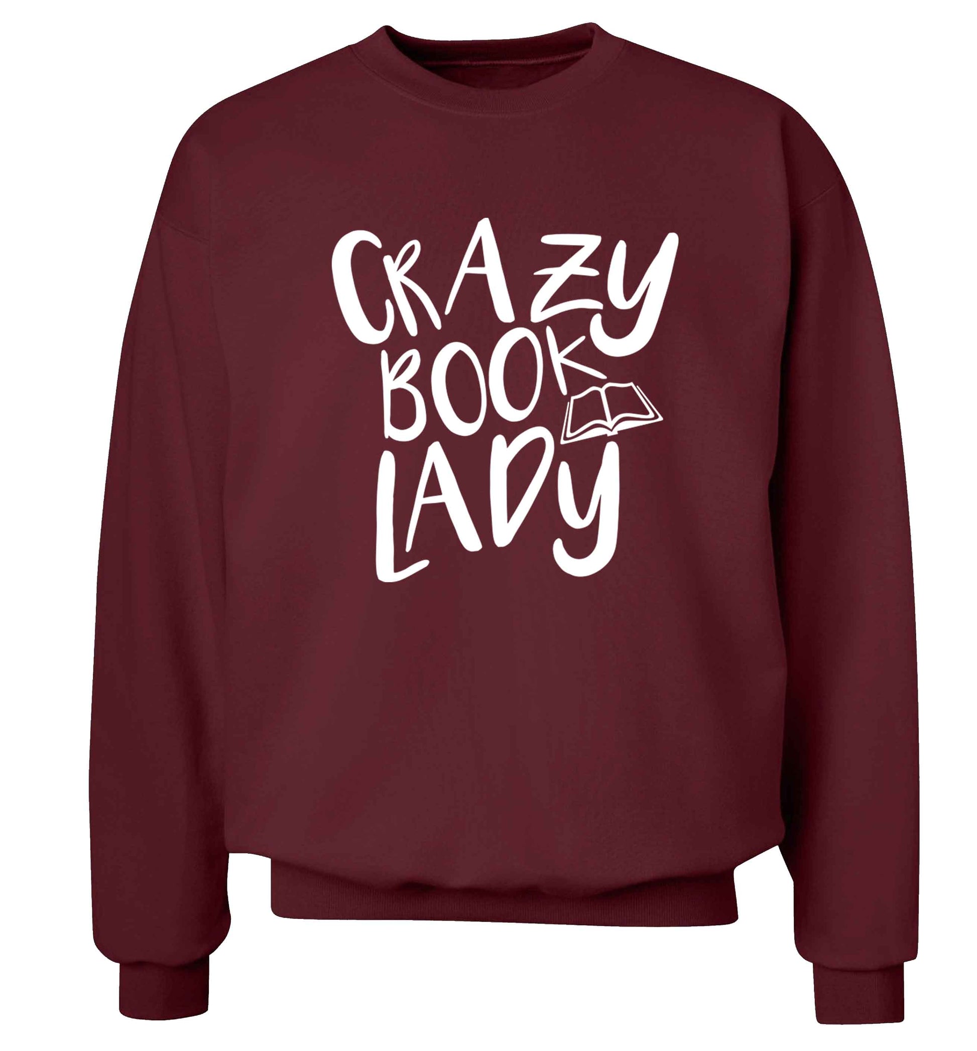 Crazy book lady Adult's unisex maroon Sweater 2XL