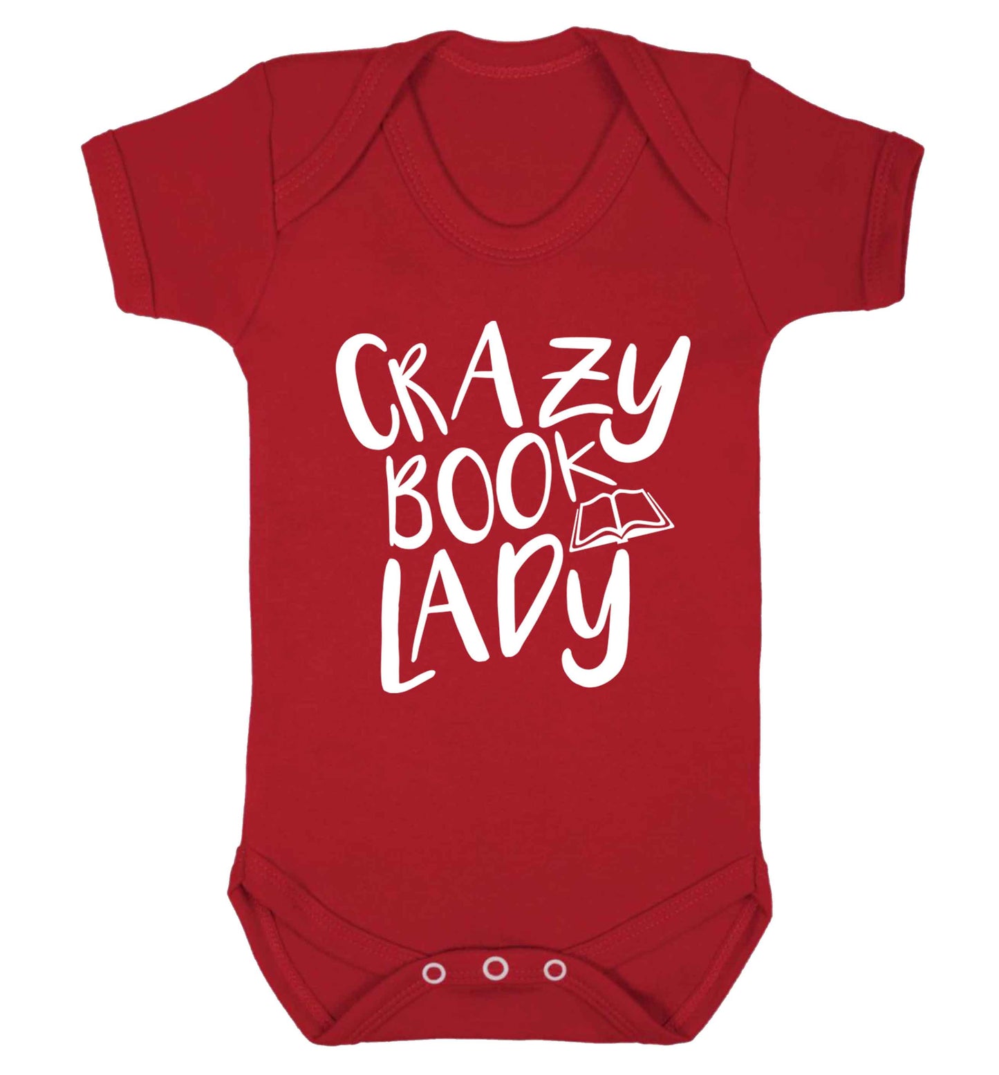 Crazy book lady Baby Vest red 18-24 months