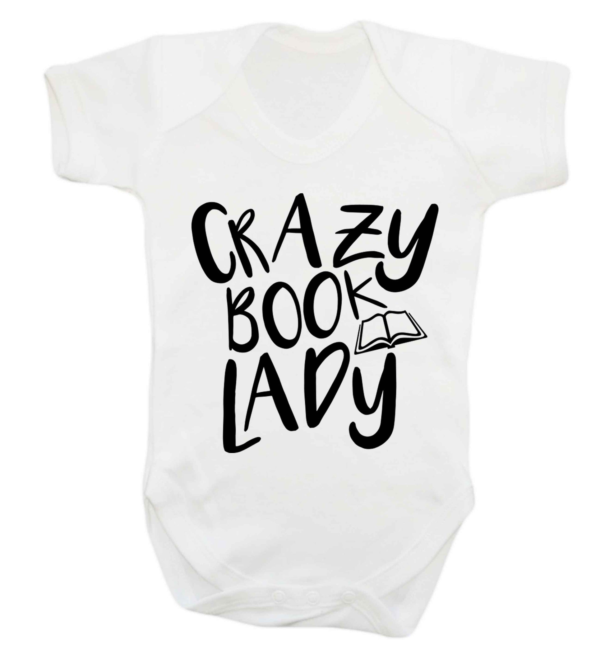 Crazy book lady Baby Vest white 18-24 months