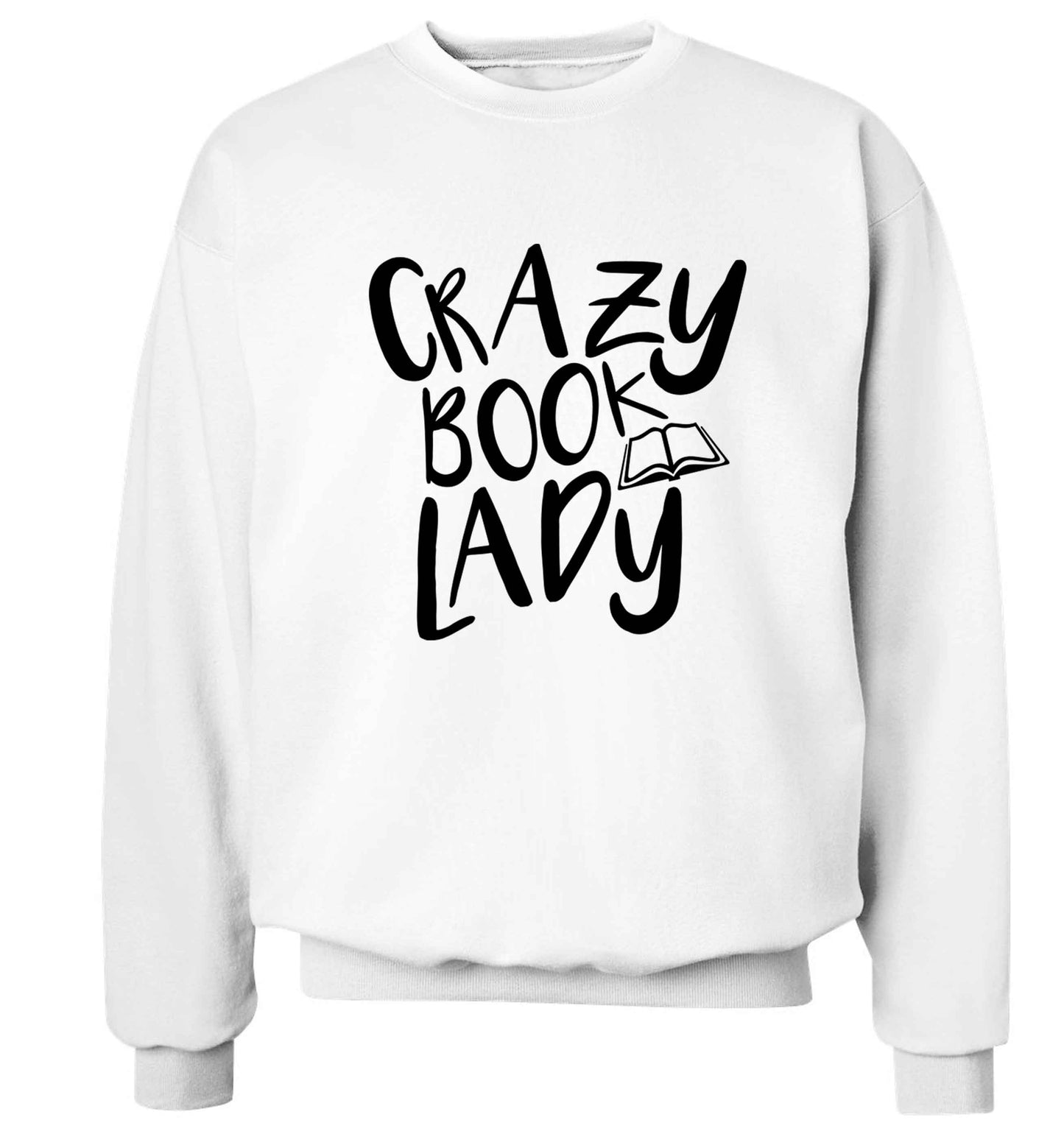 Crazy book lady Adult's unisex white Sweater 2XL