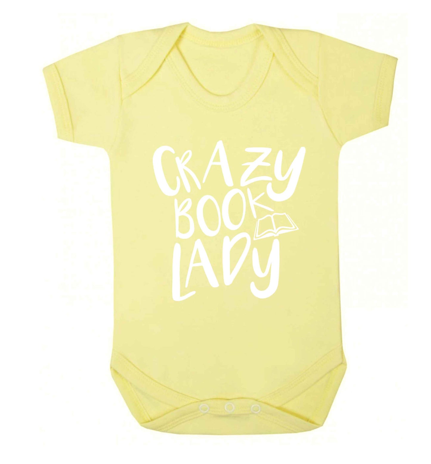 Crazy book lady Baby Vest pale yellow 18-24 months