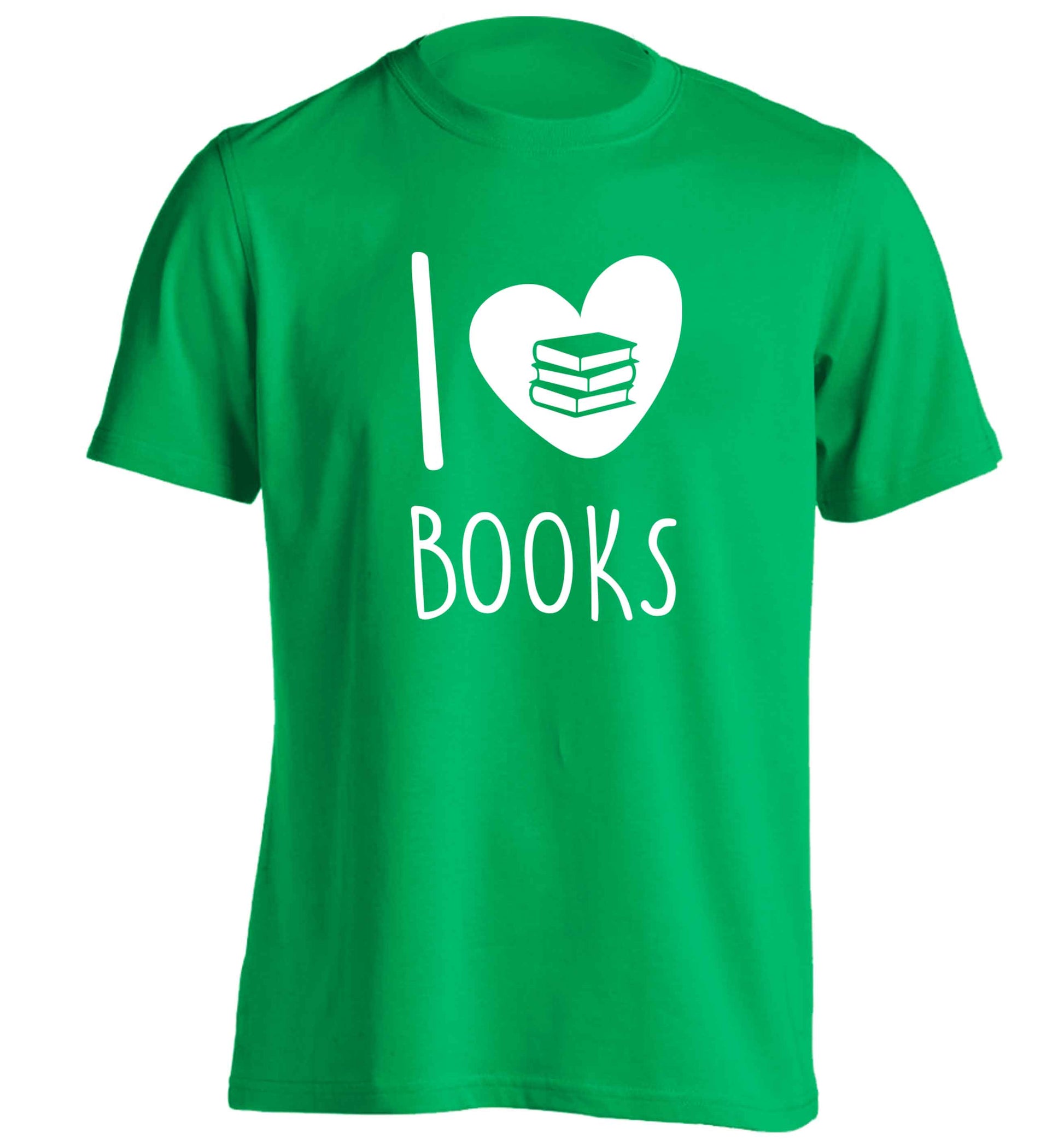 I love books adults unisex green Tshirt 2XL