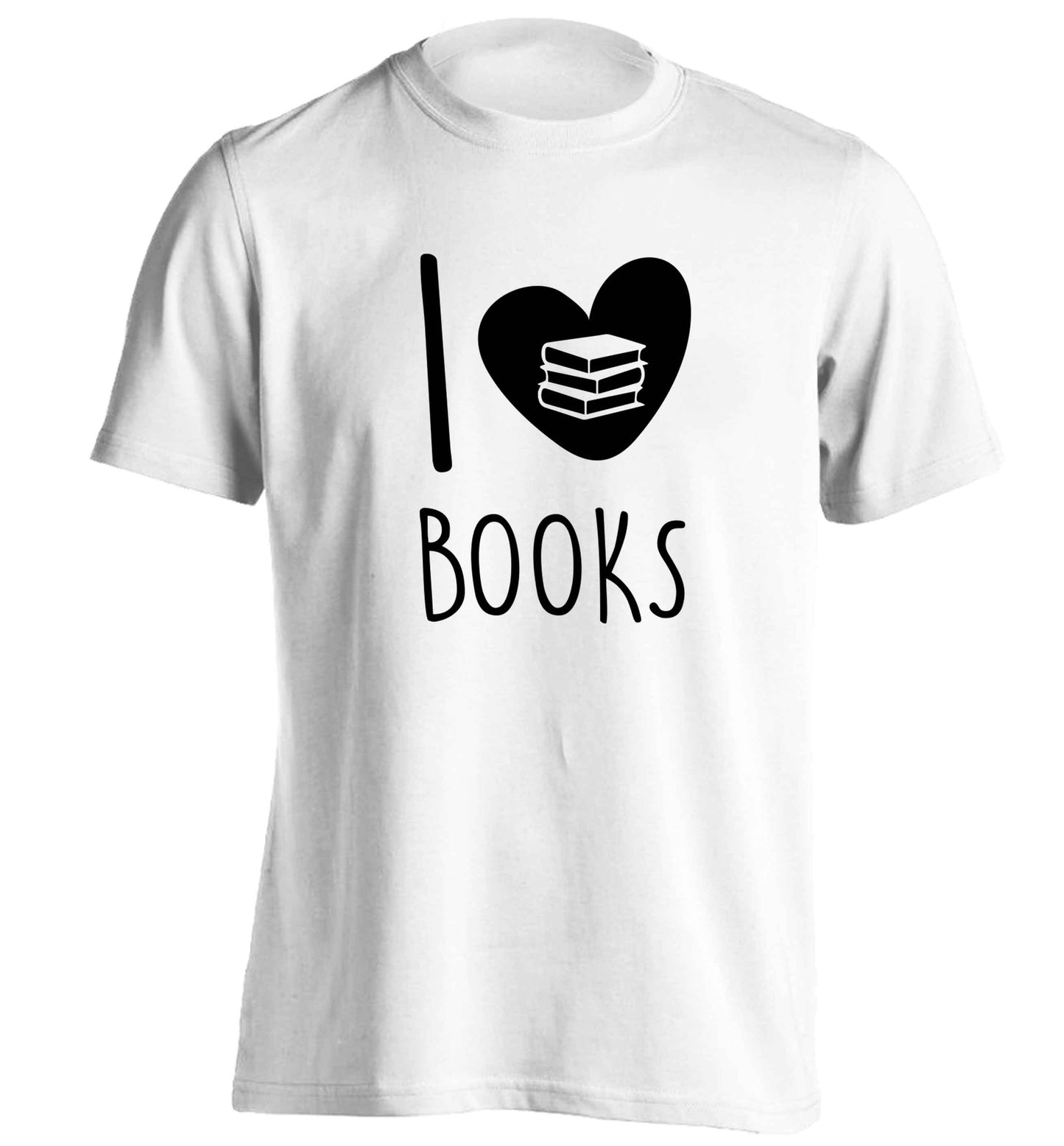 I love books adults unisex white Tshirt 2XL
