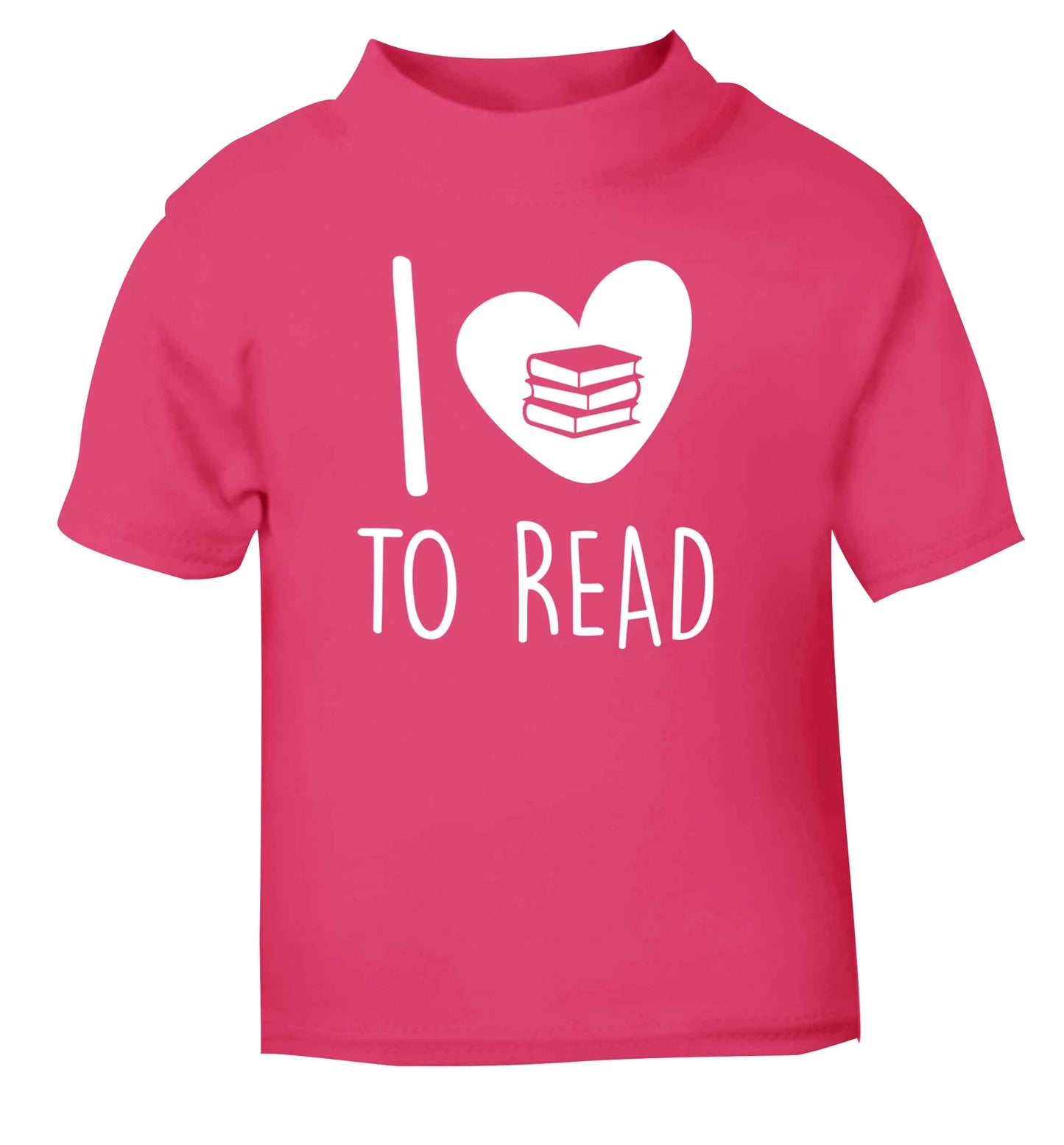 I love to read pink Baby Toddler Tshirt 2 Years