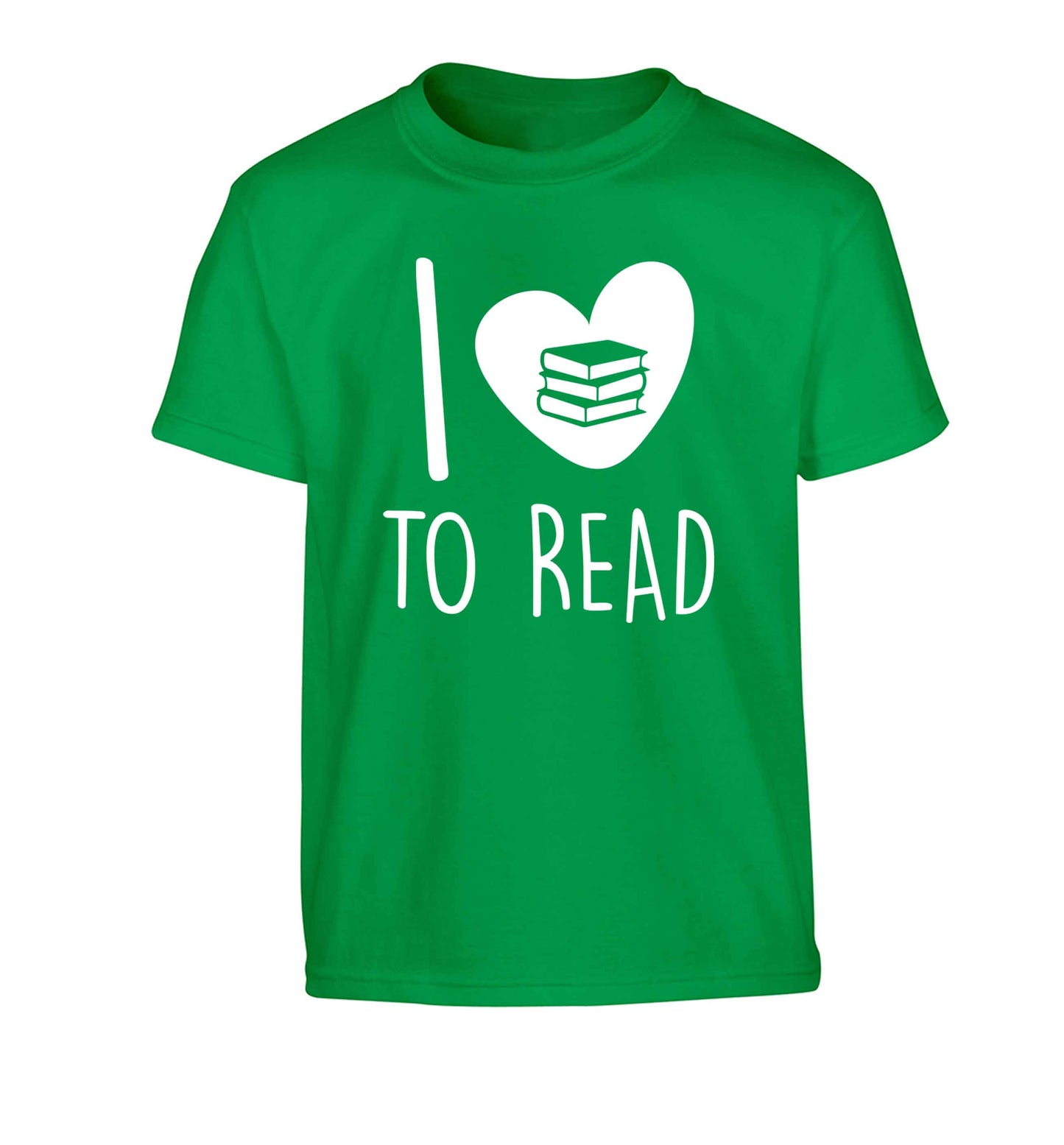 I love to read Children's green Tshirt 12-13 Years