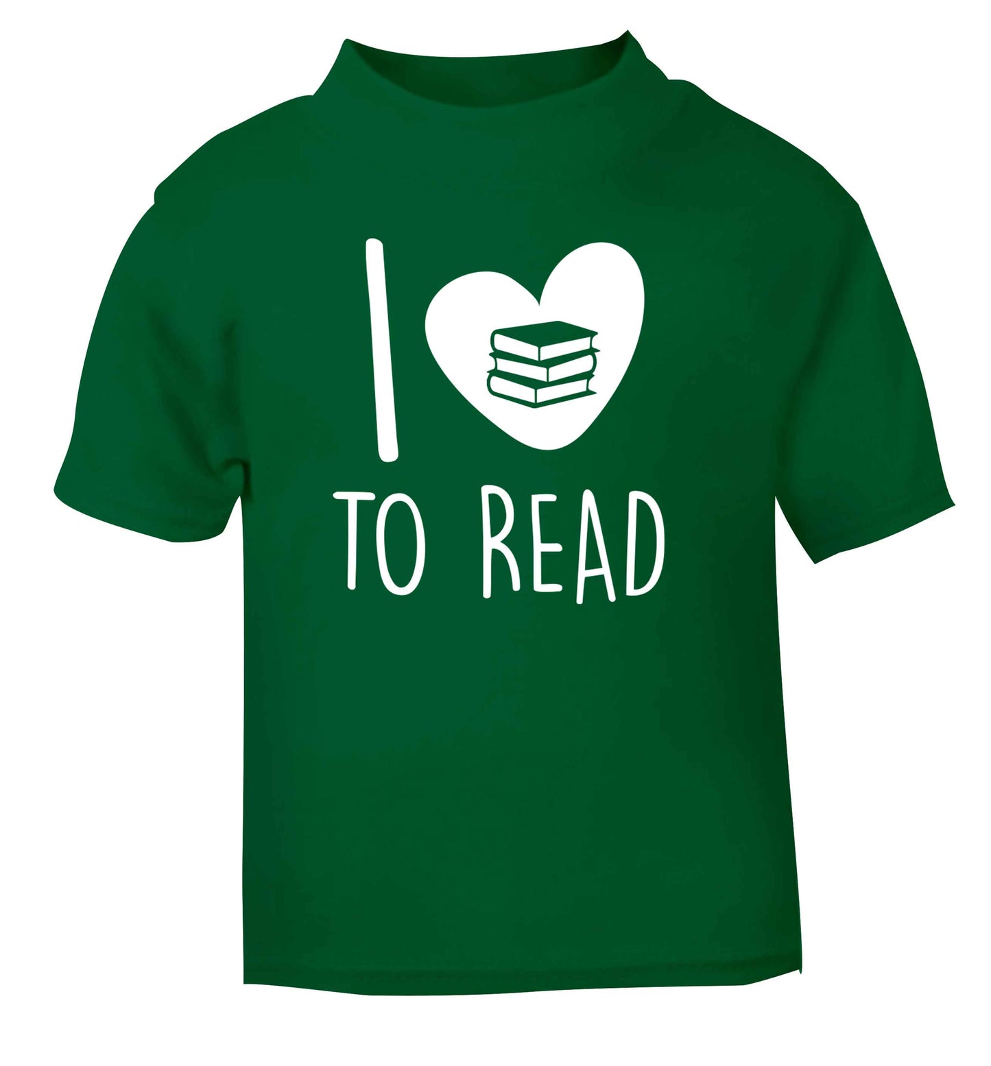 I love to read green Baby Toddler Tshirt 2 Years