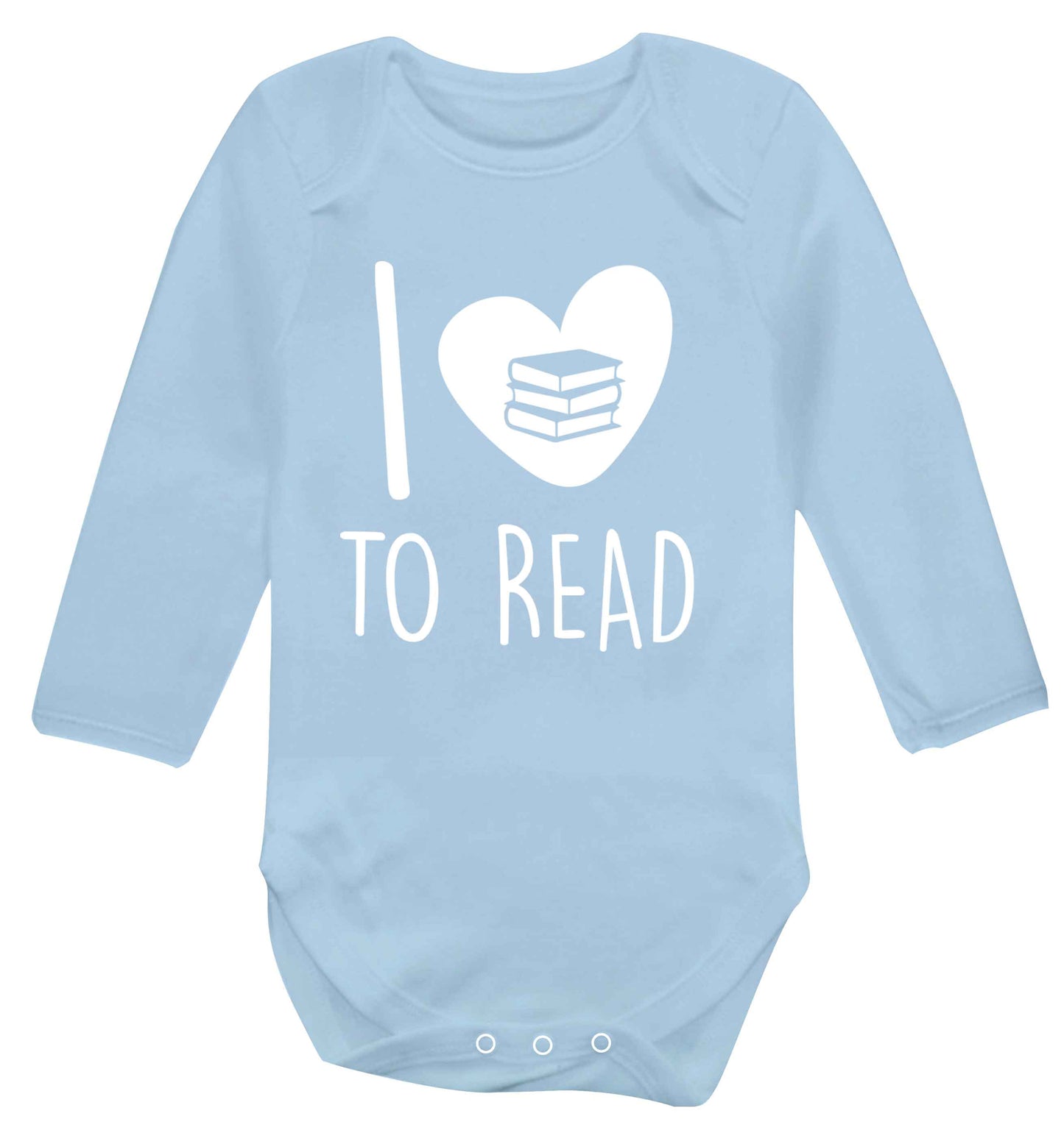 I love to read Baby Vest long sleeved pale blue 6-12 months