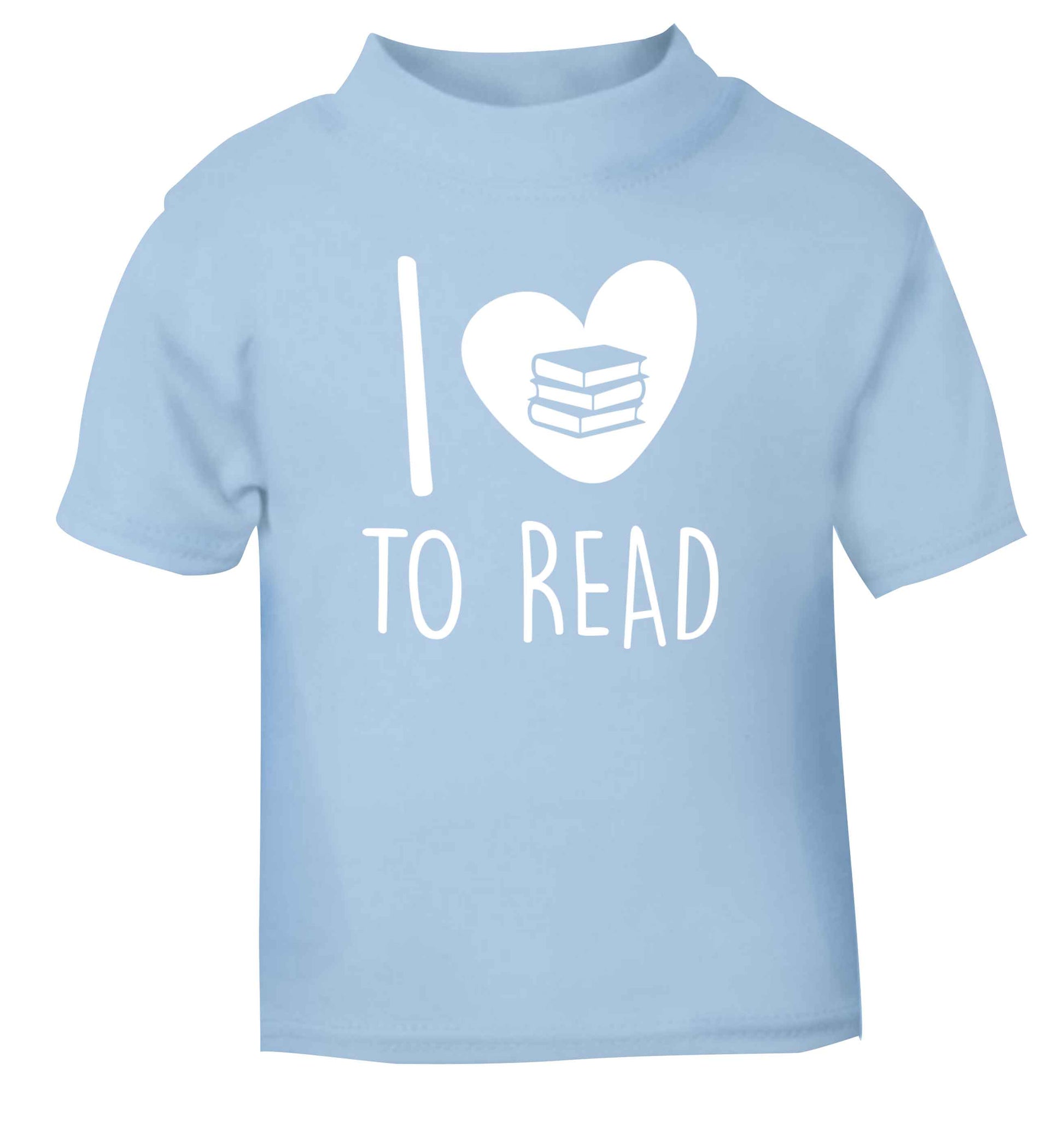 I love to read light blue Baby Toddler Tshirt 2 Years