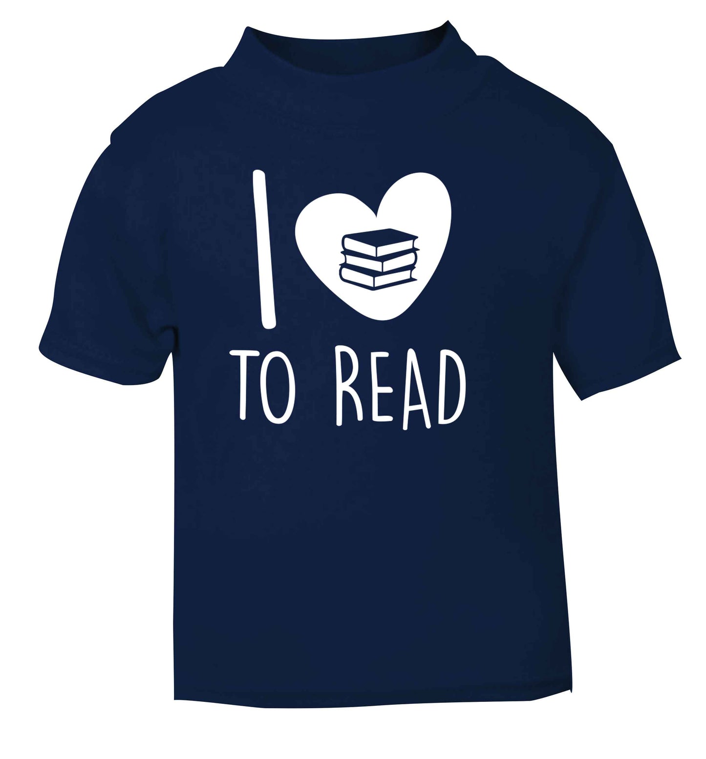 I love to read navy Baby Toddler Tshirt 2 Years