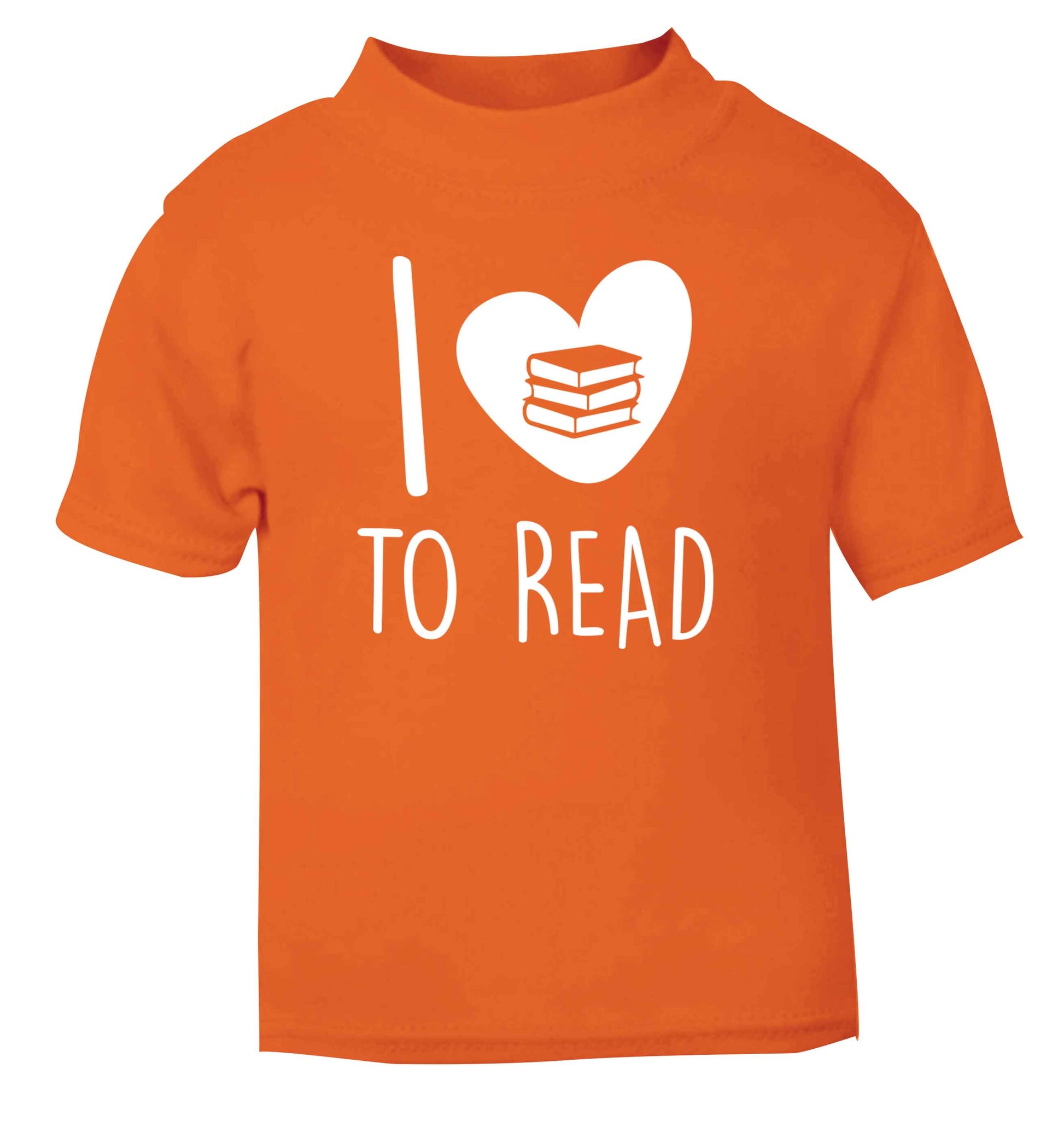 I love to read orange Baby Toddler Tshirt 2 Years