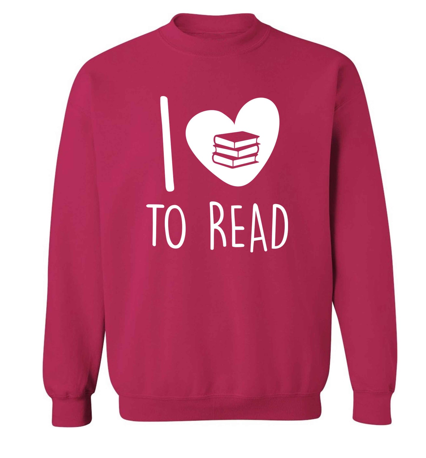 I love to read Adult's unisex pink Sweater 2XL