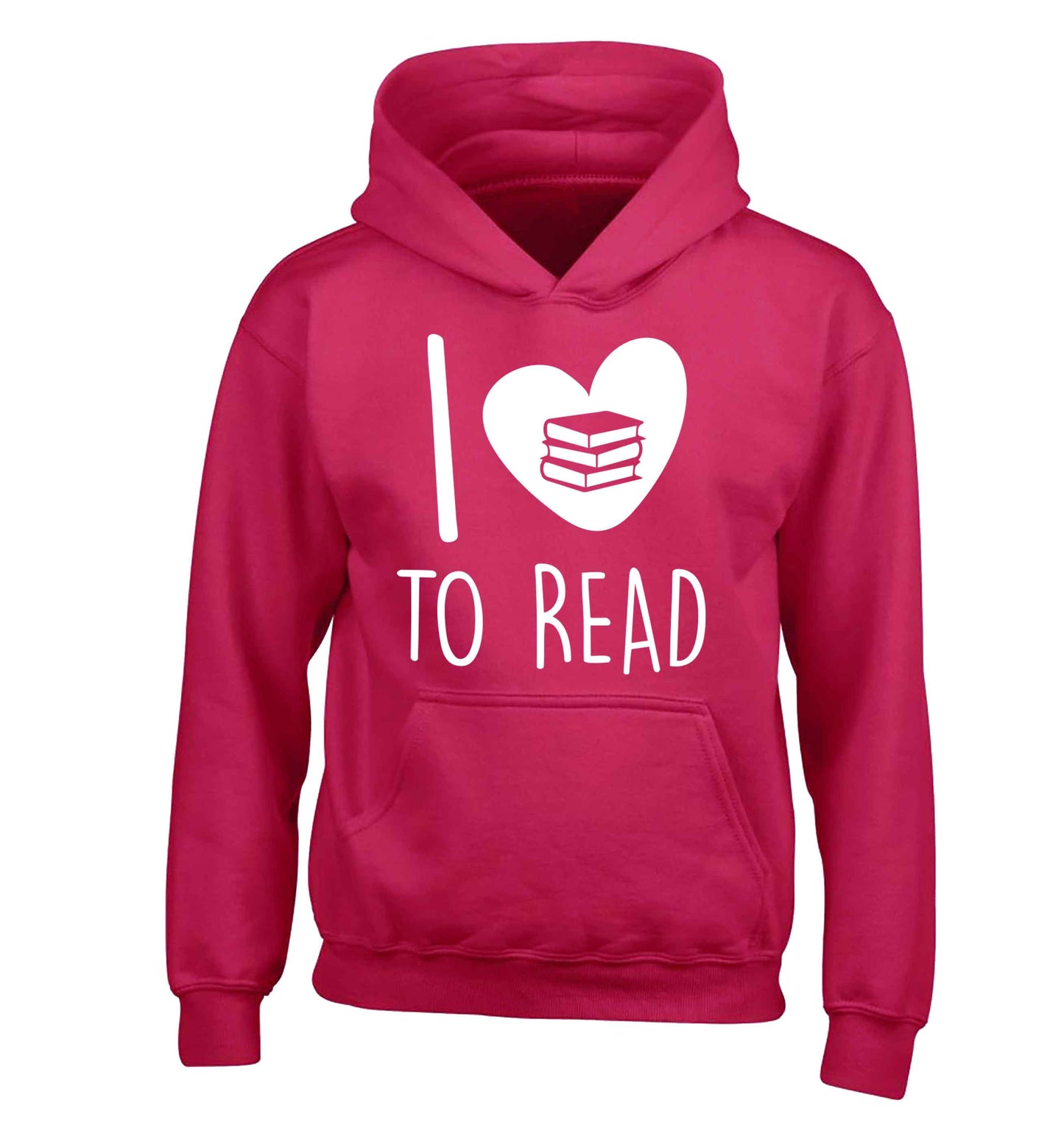 I love to read children's pink hoodie 12-13 Years