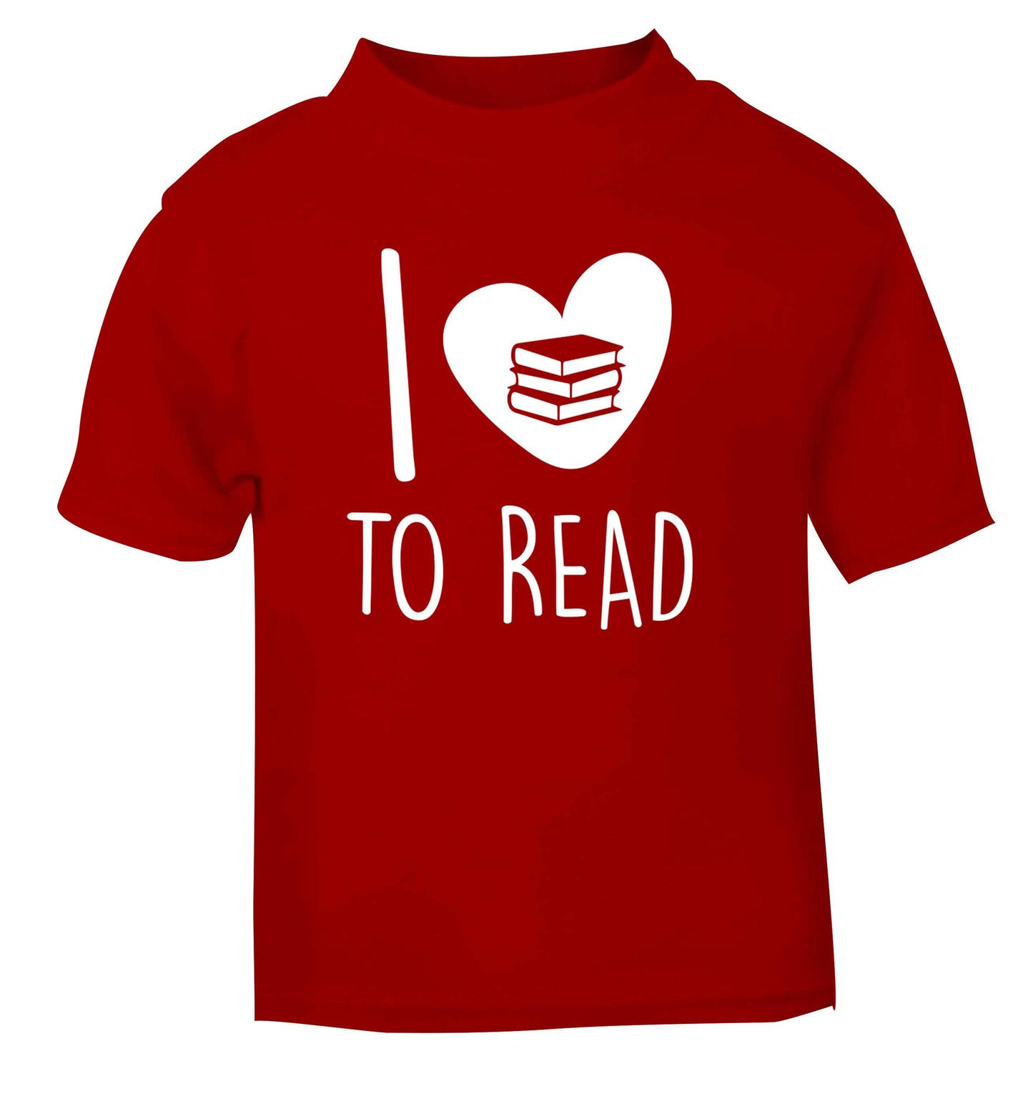I love to read red Baby Toddler Tshirt 2 Years