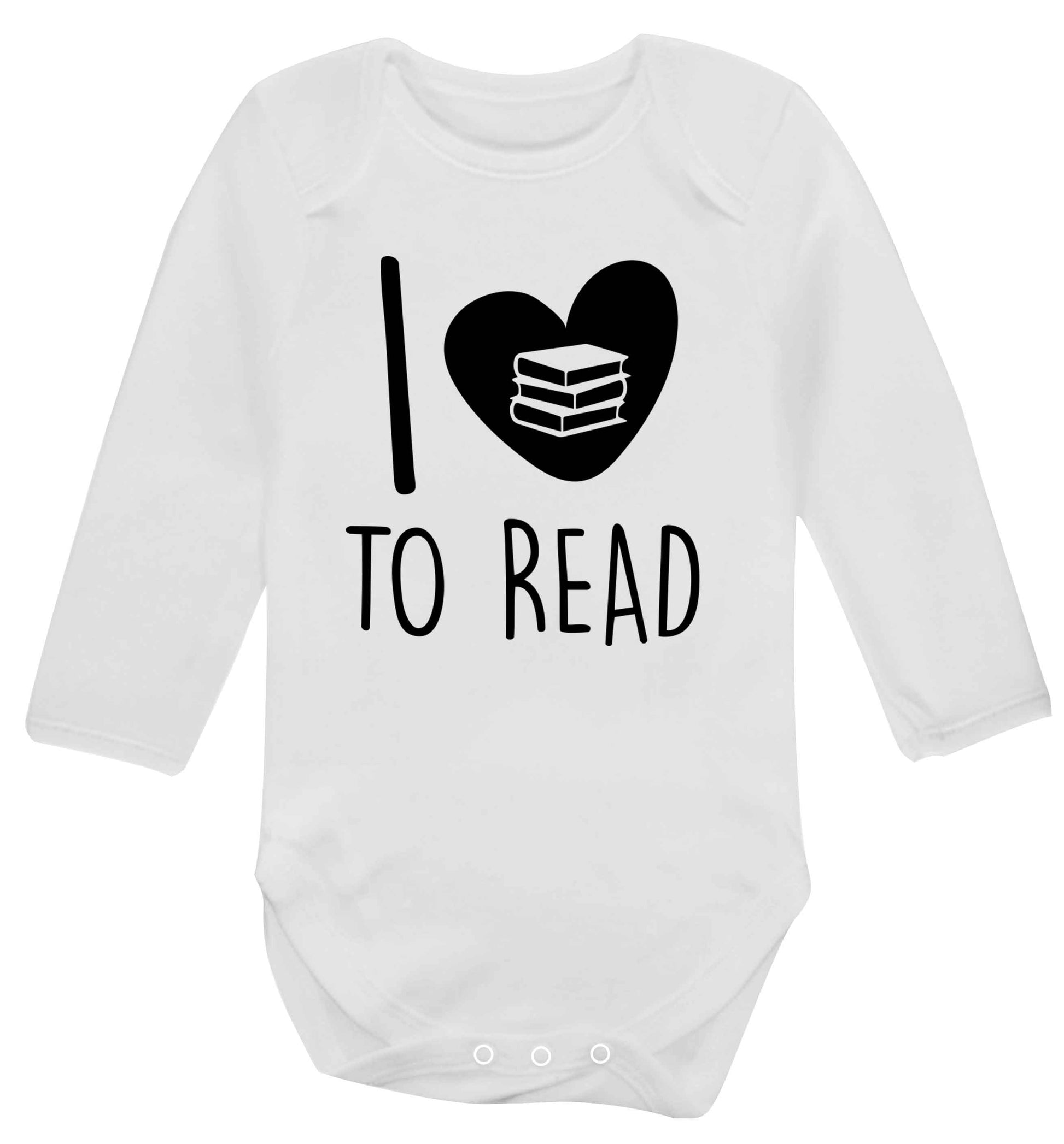 I love to read Baby Vest long sleeved white 6-12 months