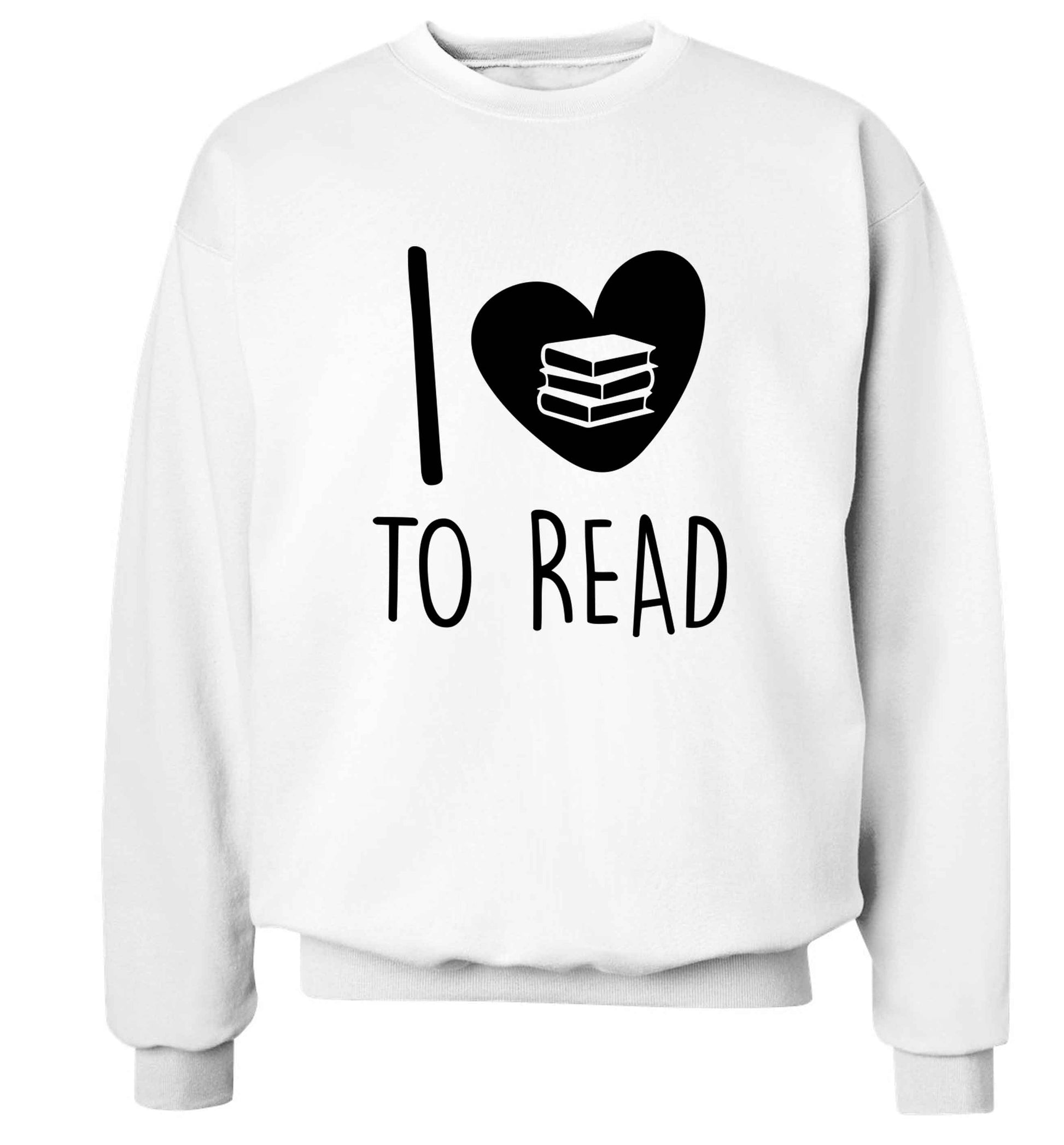 I love to read Adult's unisex white Sweater 2XL