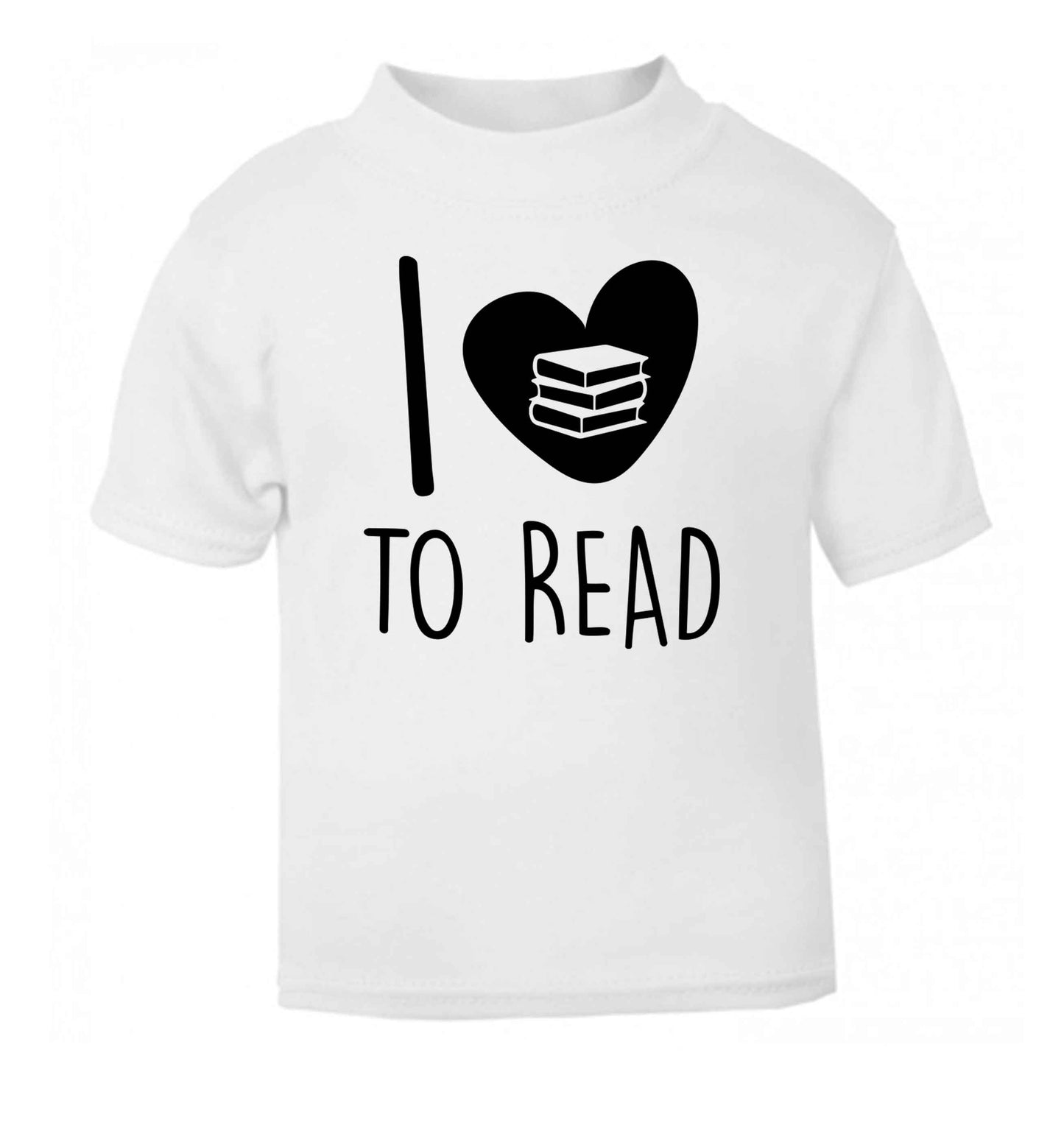 I love to read white Baby Toddler Tshirt 2 Years