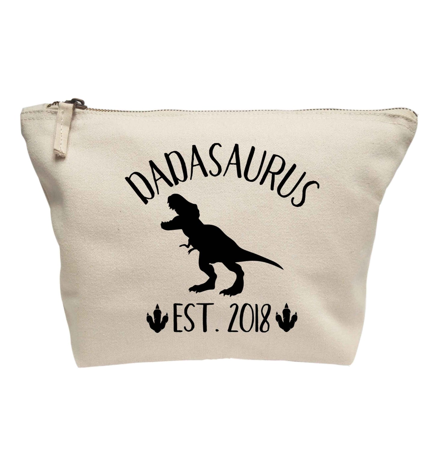 Personalised dadasaurus since (custom date) | makeup / wash bag
