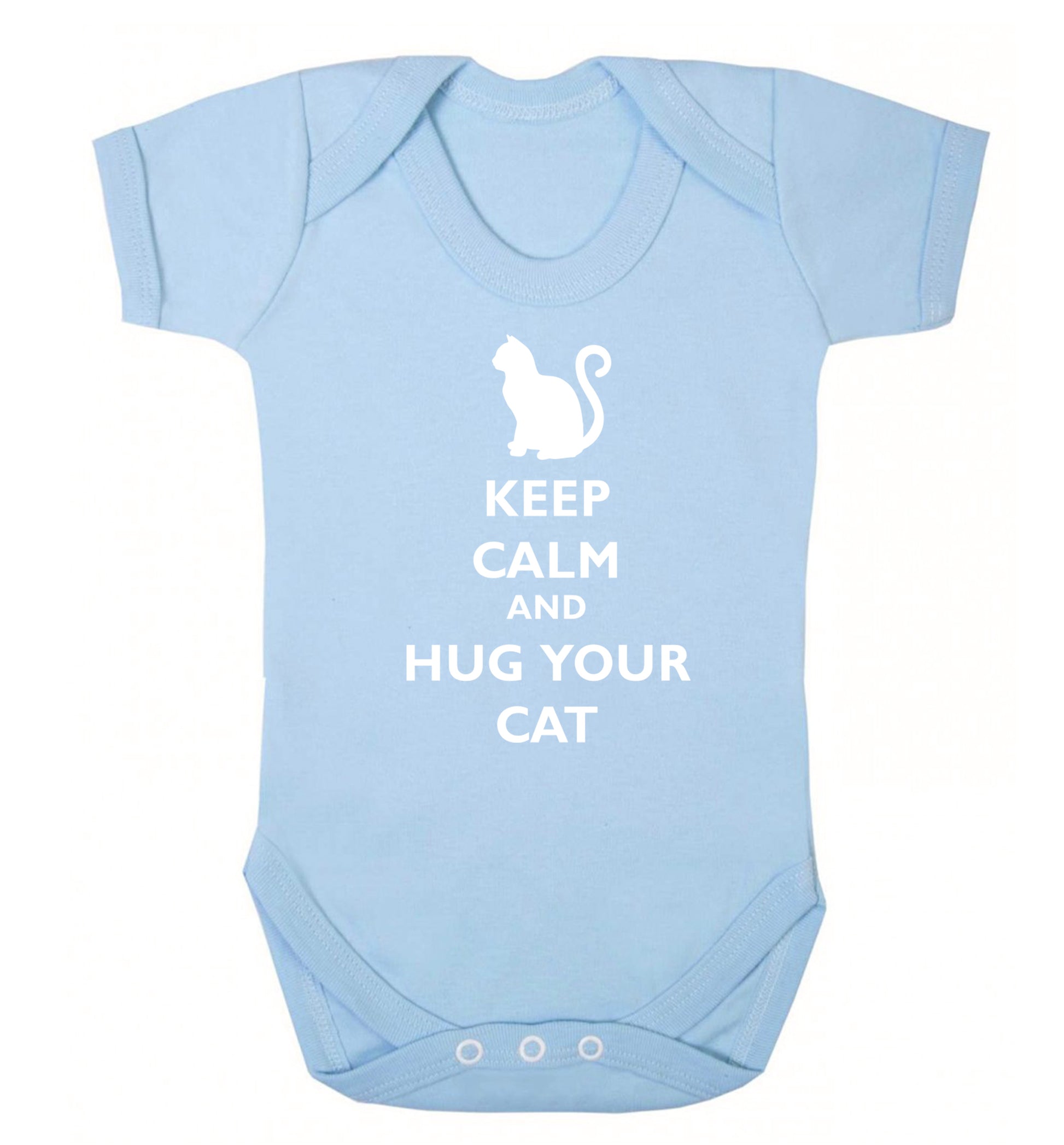 Keep calm and hug your cat Baby Vest pale blue 18-24 months
