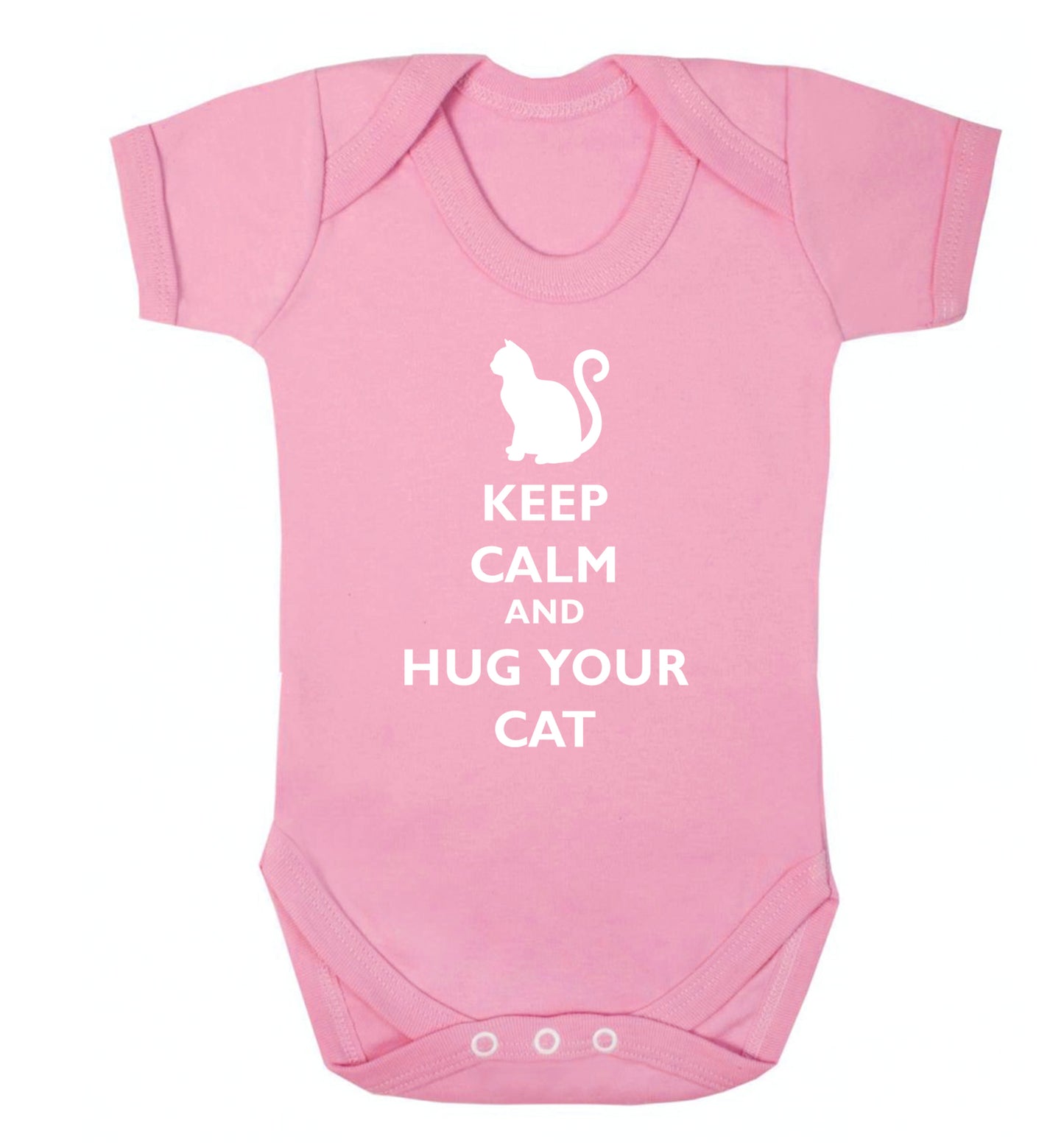 Keep calm and hug your cat Baby Vest pale pink 18-24 months