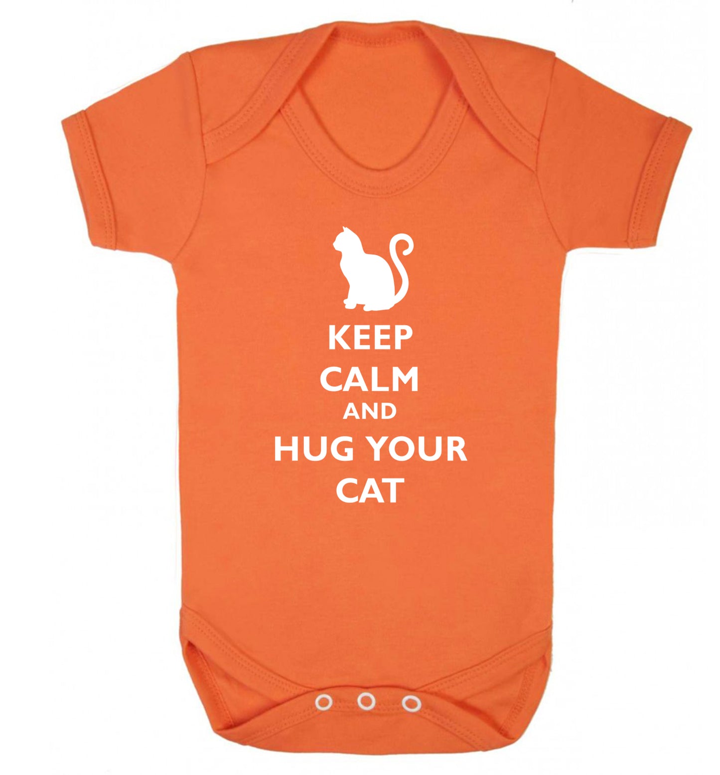 Keep calm and hug your cat Baby Vest orange 18-24 months