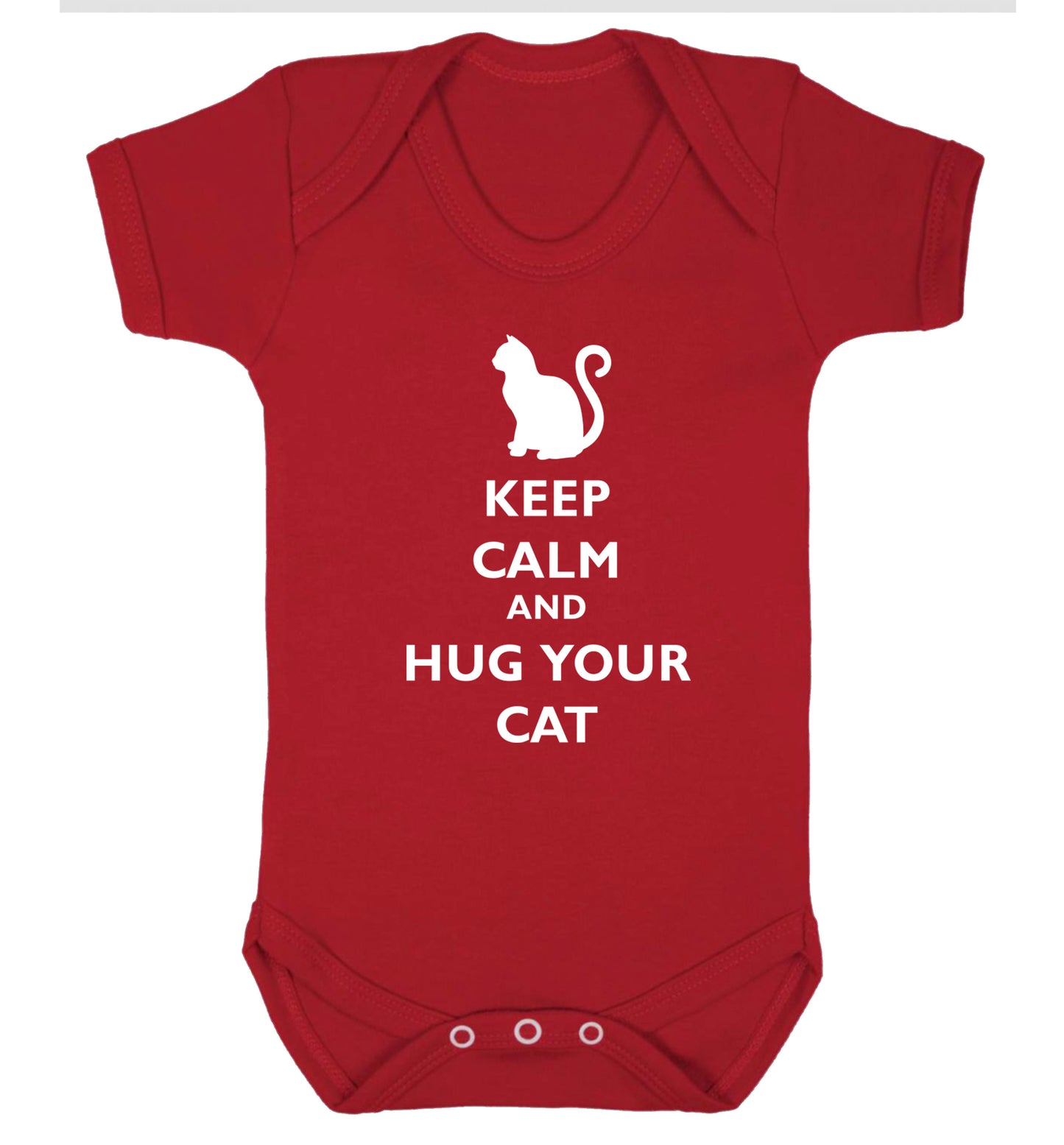 Keep calm and hug your cat Baby Vest red 18-24 months