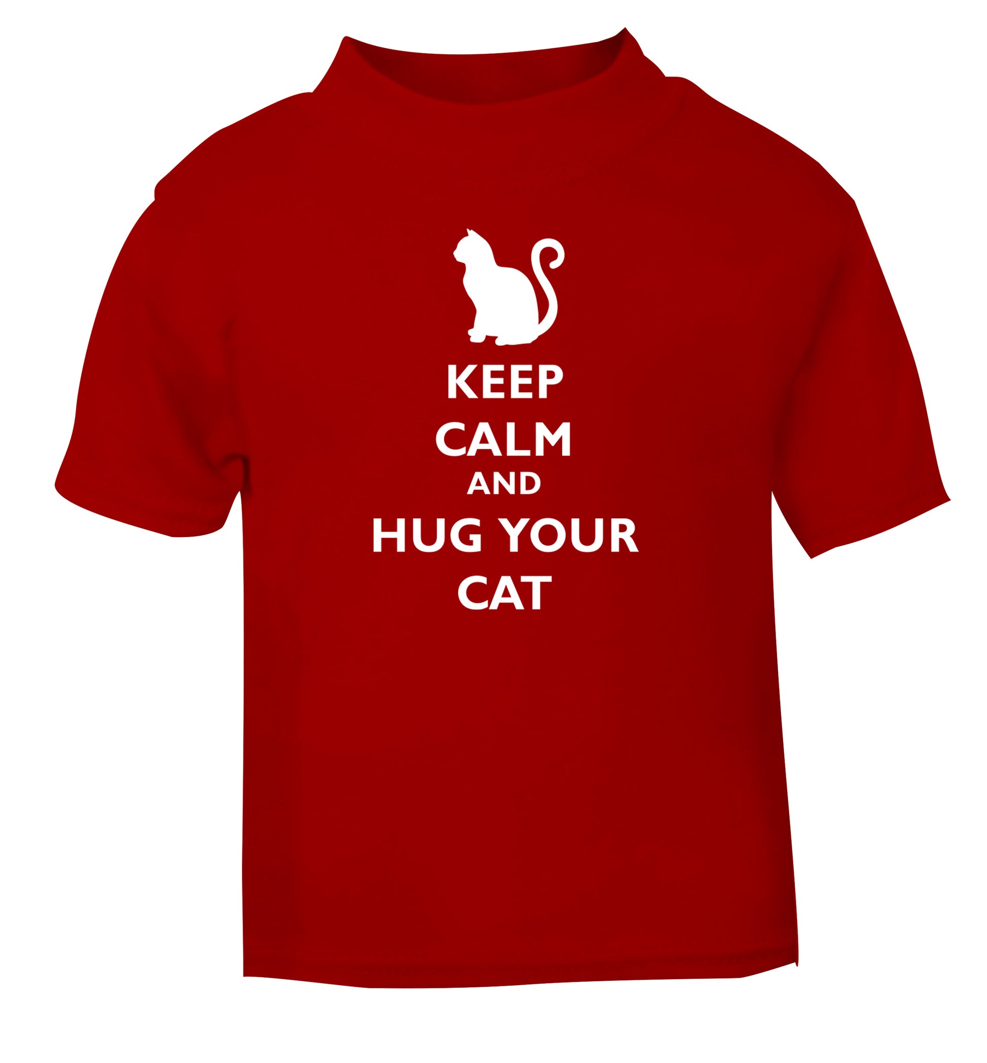 Keep calm and hug your cat red Baby Toddler Tshirt 2 Years