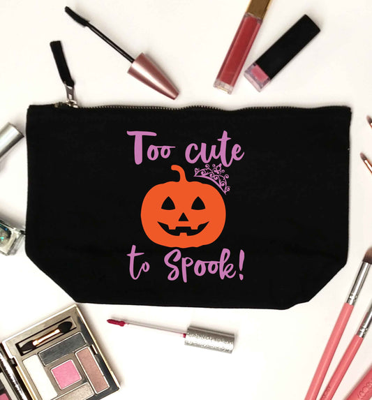 Too cute to spook! black makeup bag