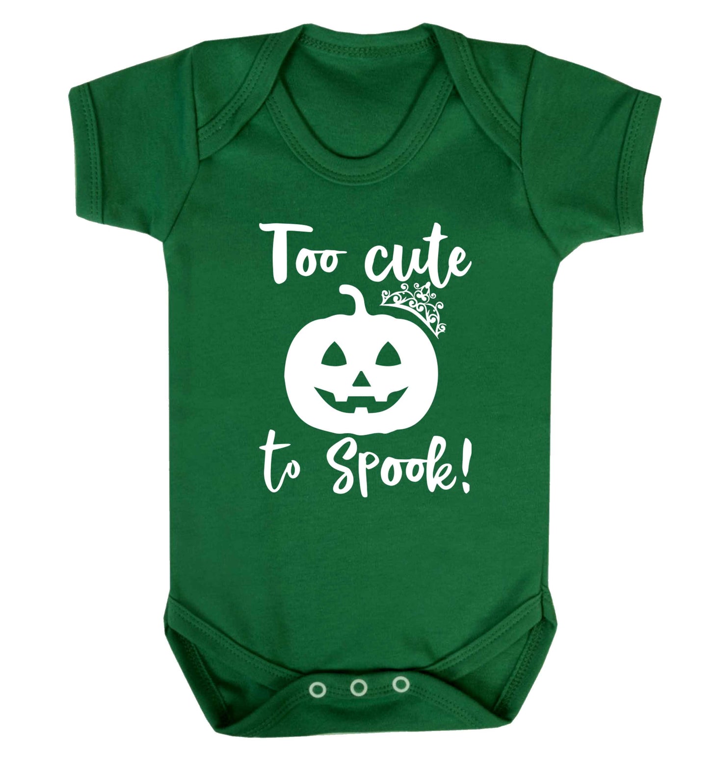 Too cute to spook! Baby Vest green 18-24 months