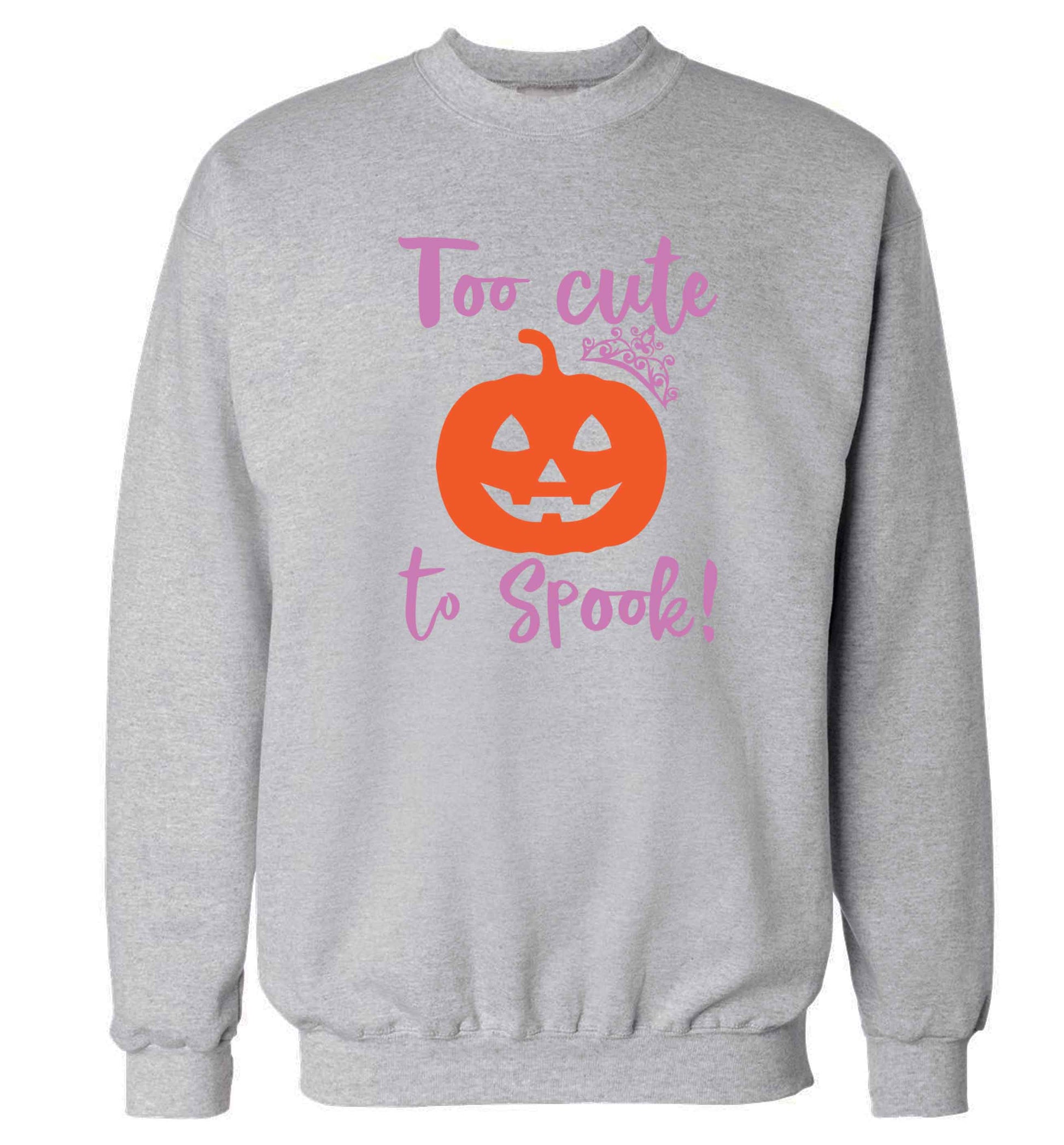 Too cute to spook! Adult's unisex grey Sweater 2XL
