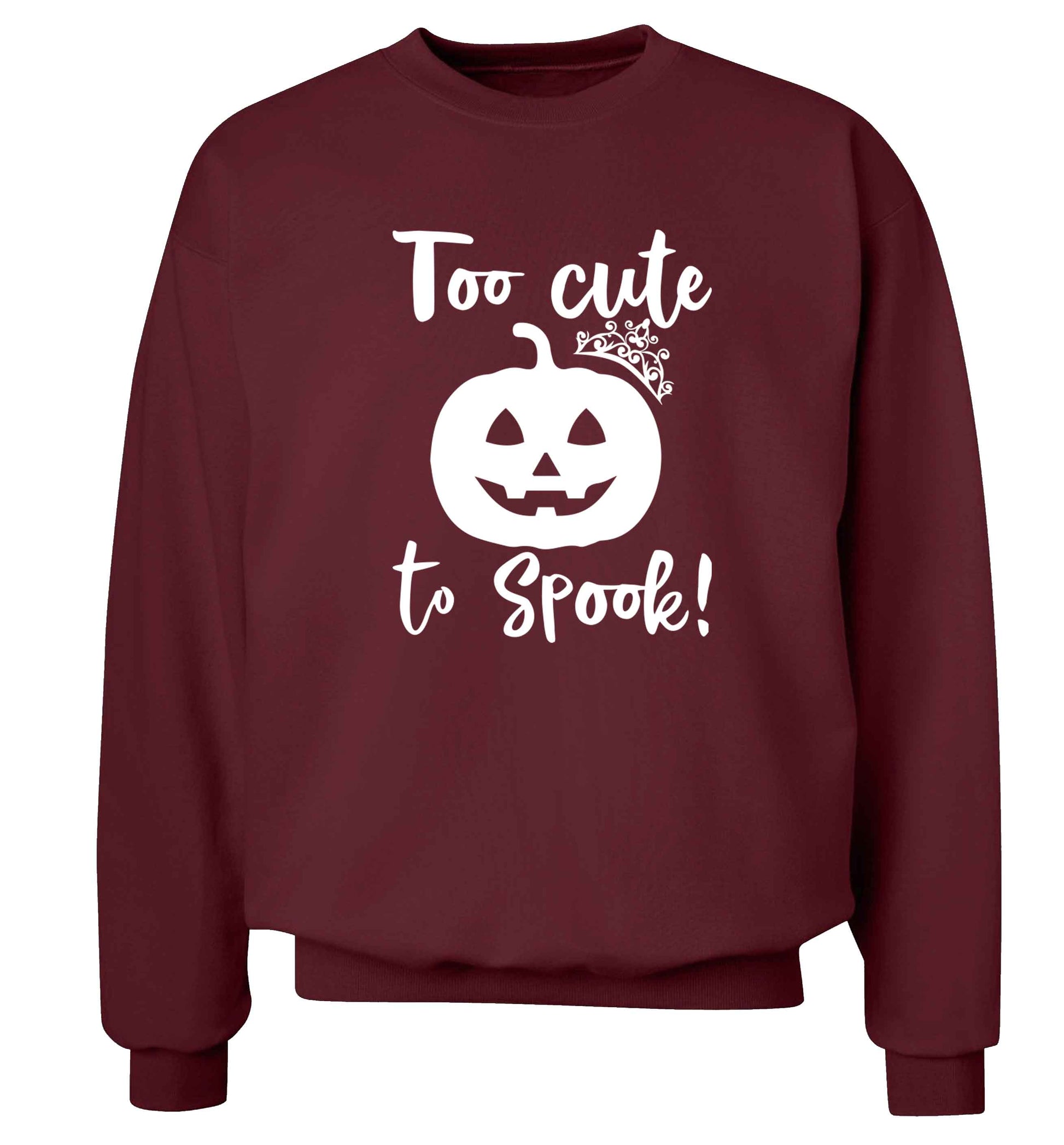 Too cute to spook! Adult's unisex maroon Sweater 2XL