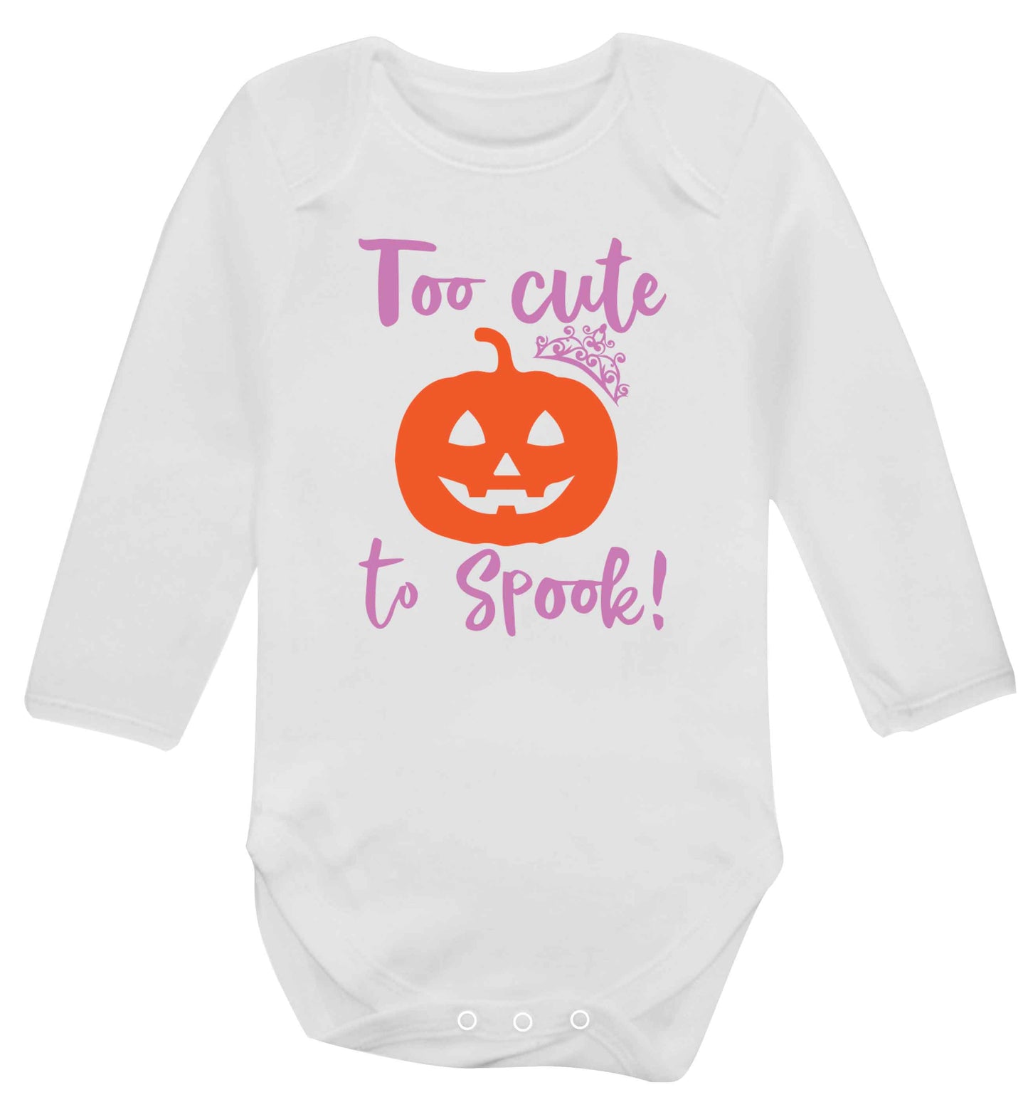 Too cute to spook! Baby Vest long sleeved white 6-12 months