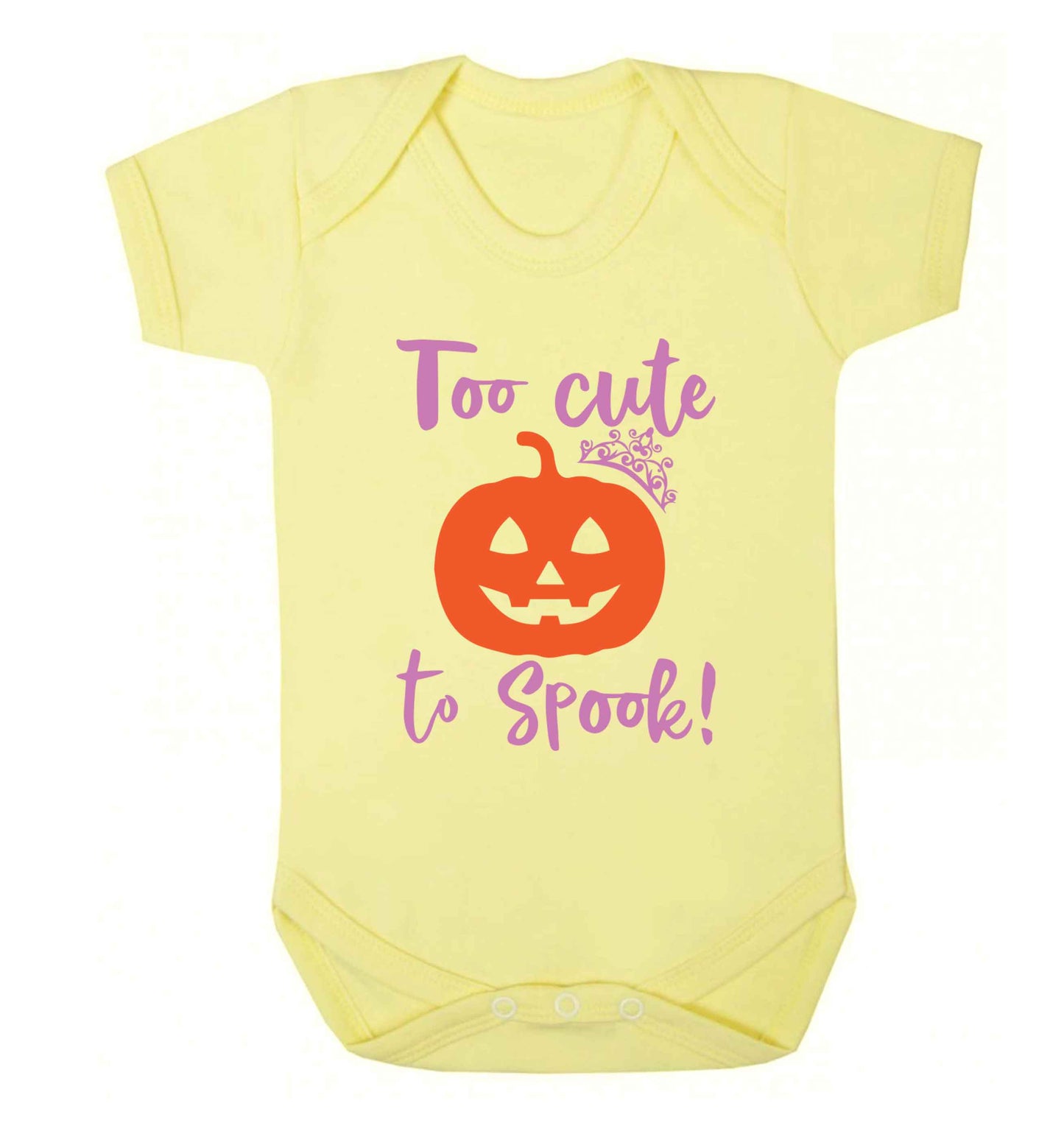 Too cute to spook! Baby Vest pale yellow 18-24 months