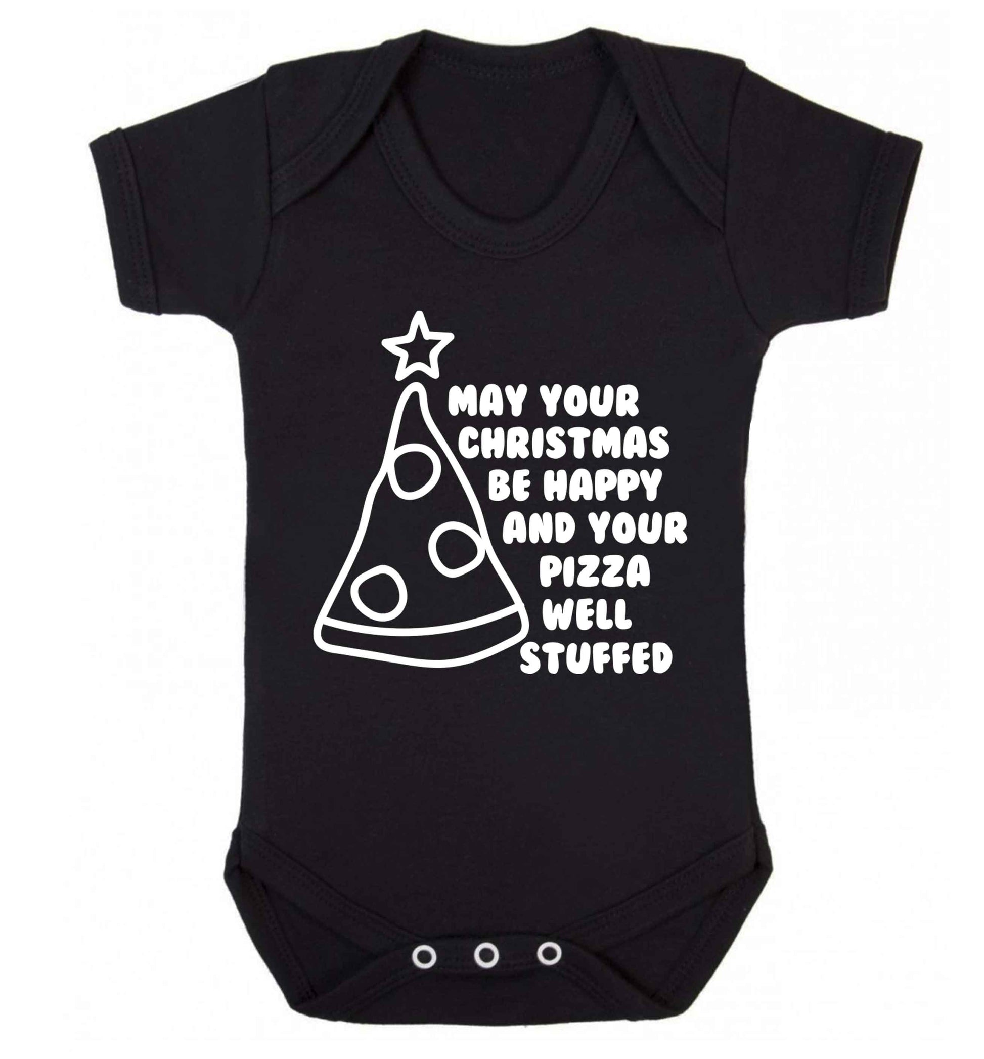 May your Christmas be happy and your pizza well stuffed Baby Vest black 18-24 months