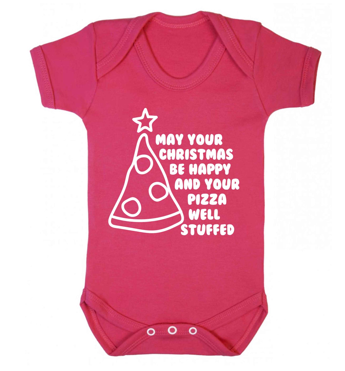 May your Christmas be happy and your pizza well stuffed Baby Vest dark pink 18-24 months
