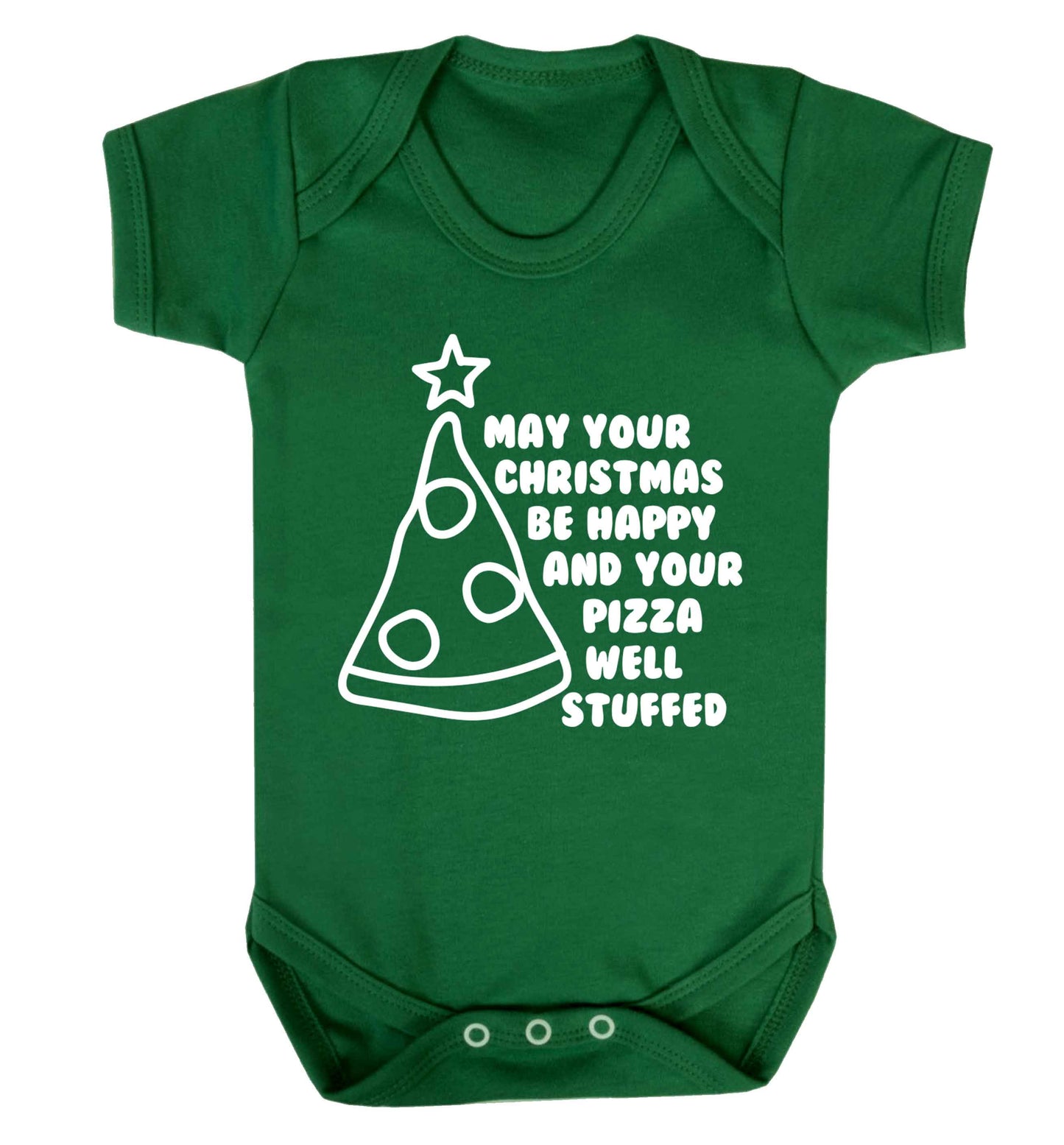 May your Christmas be happy and your pizza well stuffed Baby Vest green 18-24 months