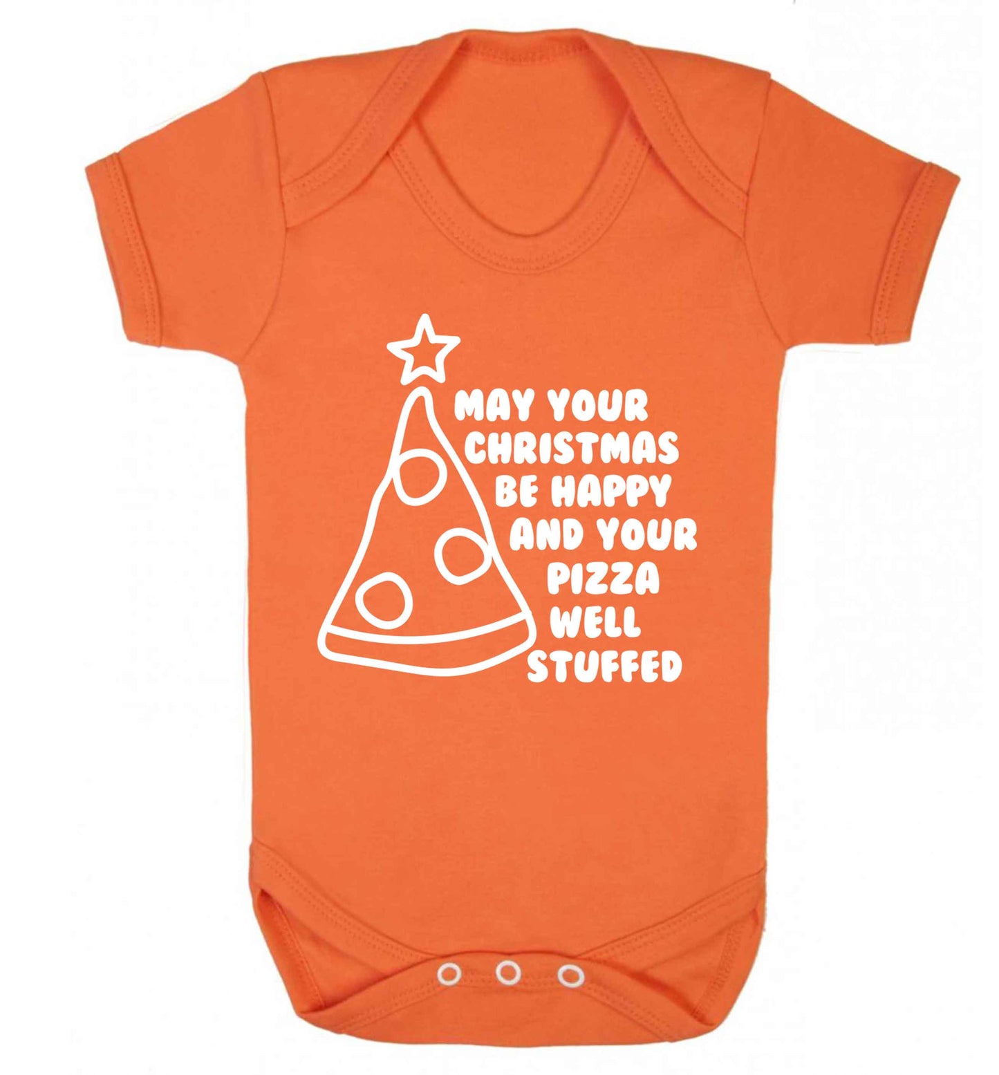 May your Christmas be happy and your pizza well stuffed Baby Vest orange 18-24 months