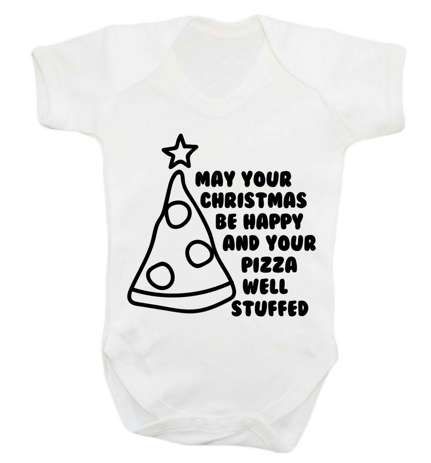 May your Christmas be happy and your pizza well stuffed Baby Vest white 18-24 months