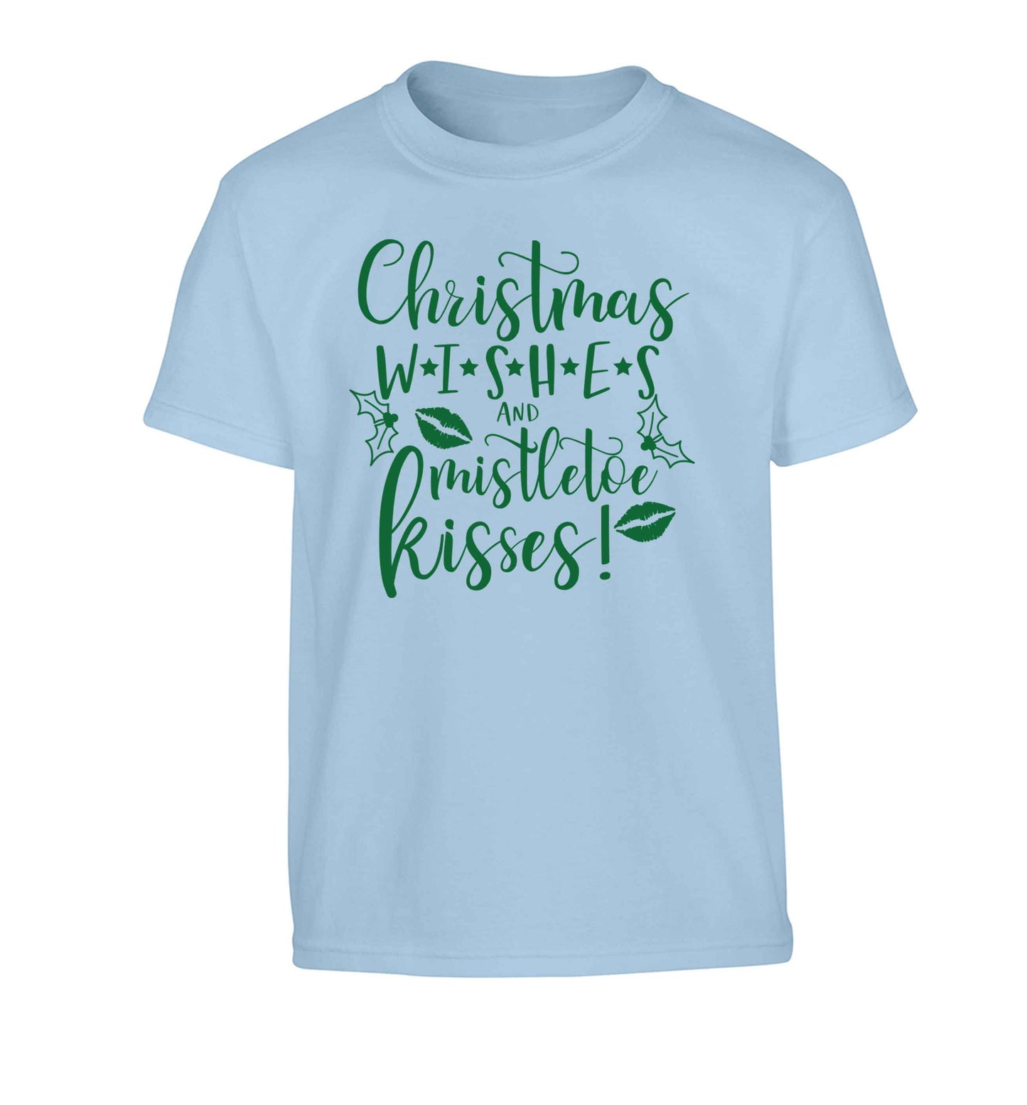 Christmas wishes and mistletoe kisses Children's light blue Tshirt 12-13 Years