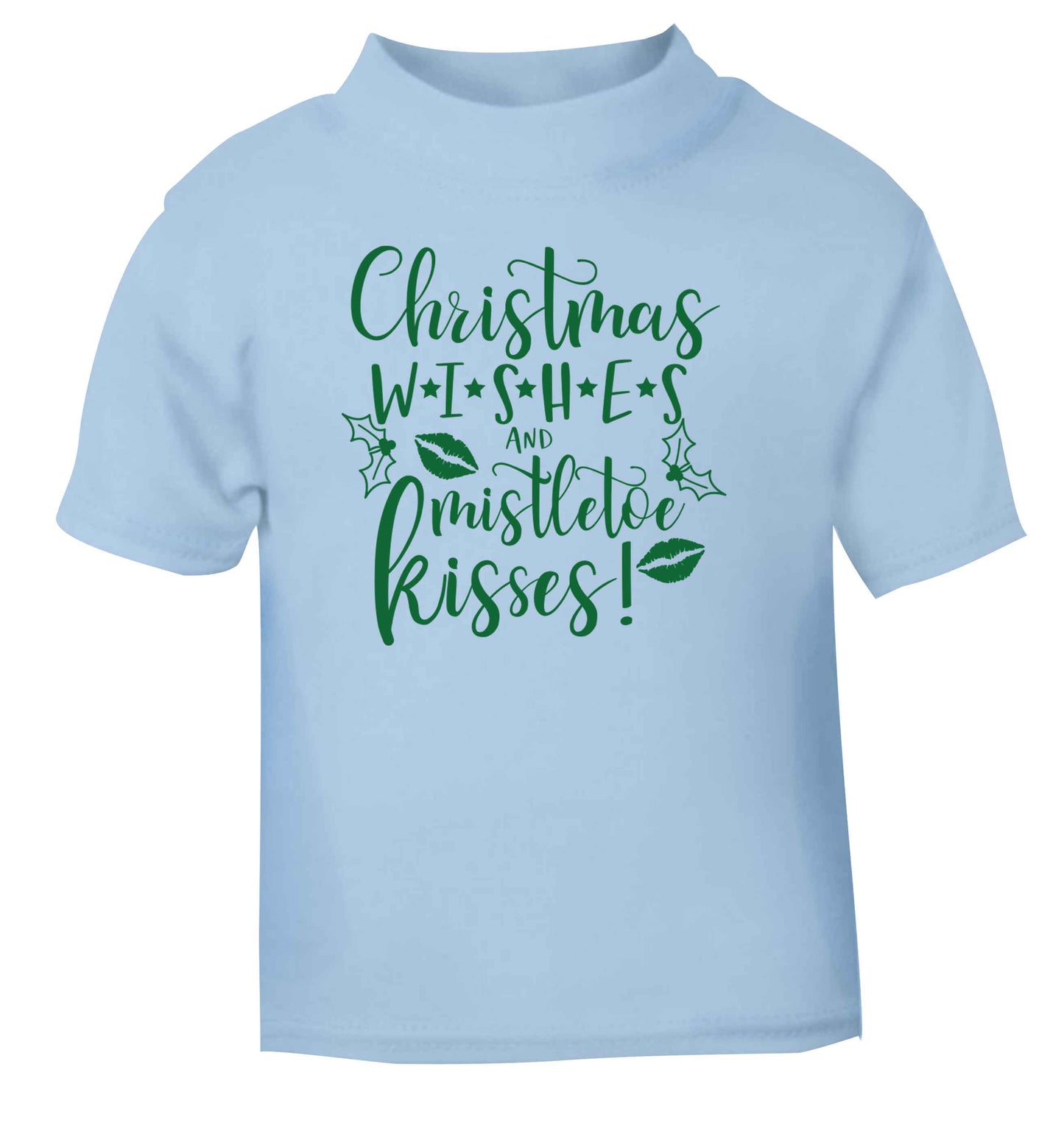 Christmas wishes and mistletoe kisses light blue Baby Toddler Tshirt 2 Years