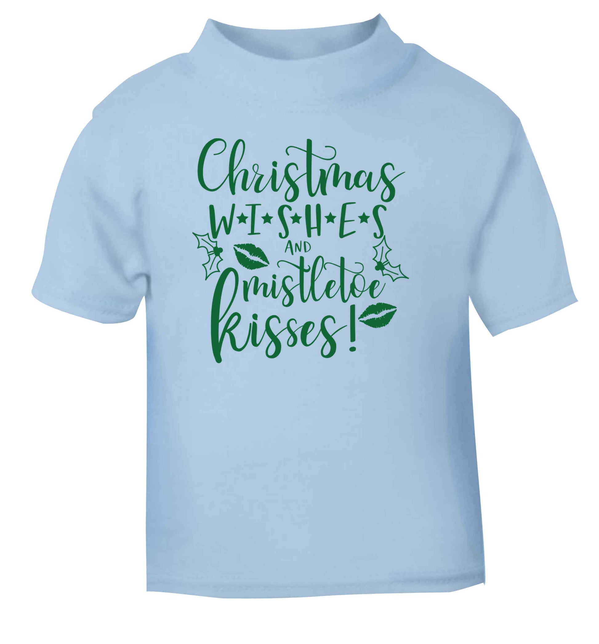 Christmas wishes and mistletoe kisses light blue Baby Toddler Tshirt 2 Years