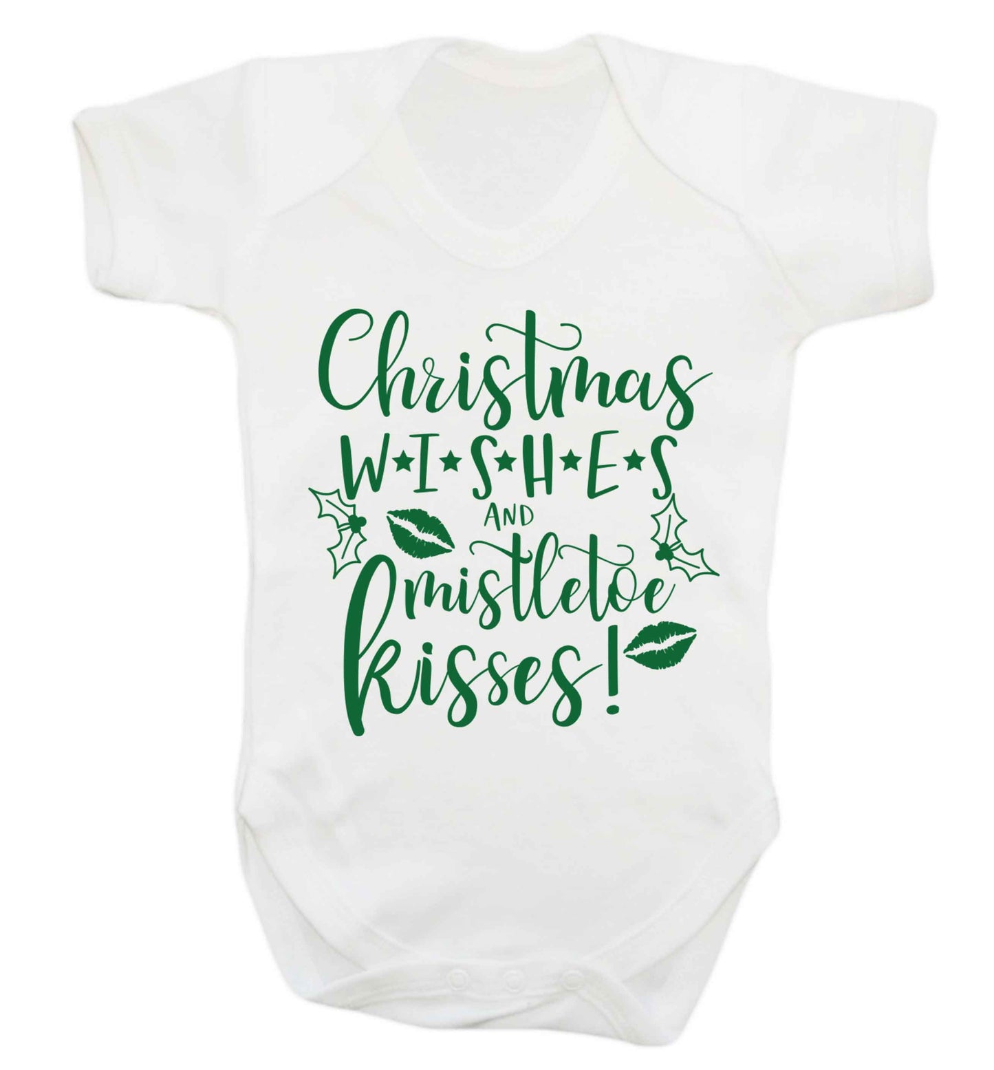 Christmas wishes and mistletoe kisses Baby Vest white 18-24 months
