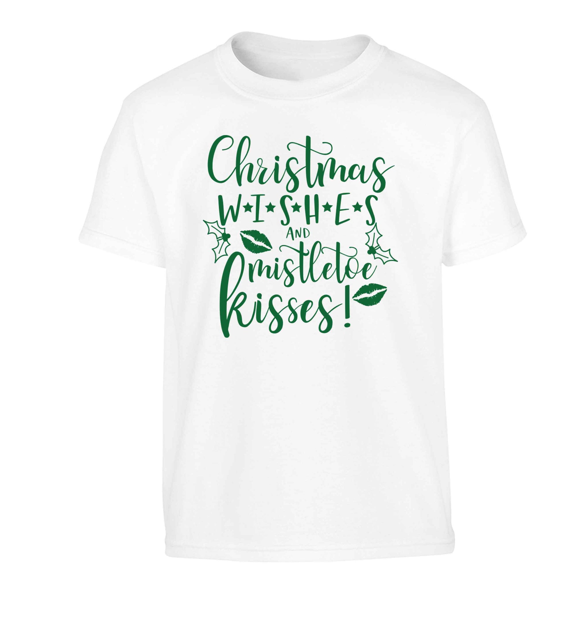 Christmas wishes and mistletoe kisses Children's white Tshirt 12-13 Years