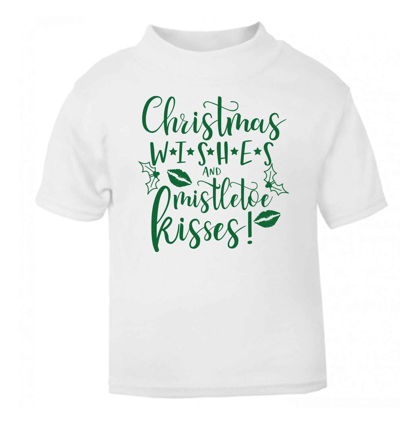 Christmas wishes and mistletoe kisses white Baby Toddler Tshirt 2 Years